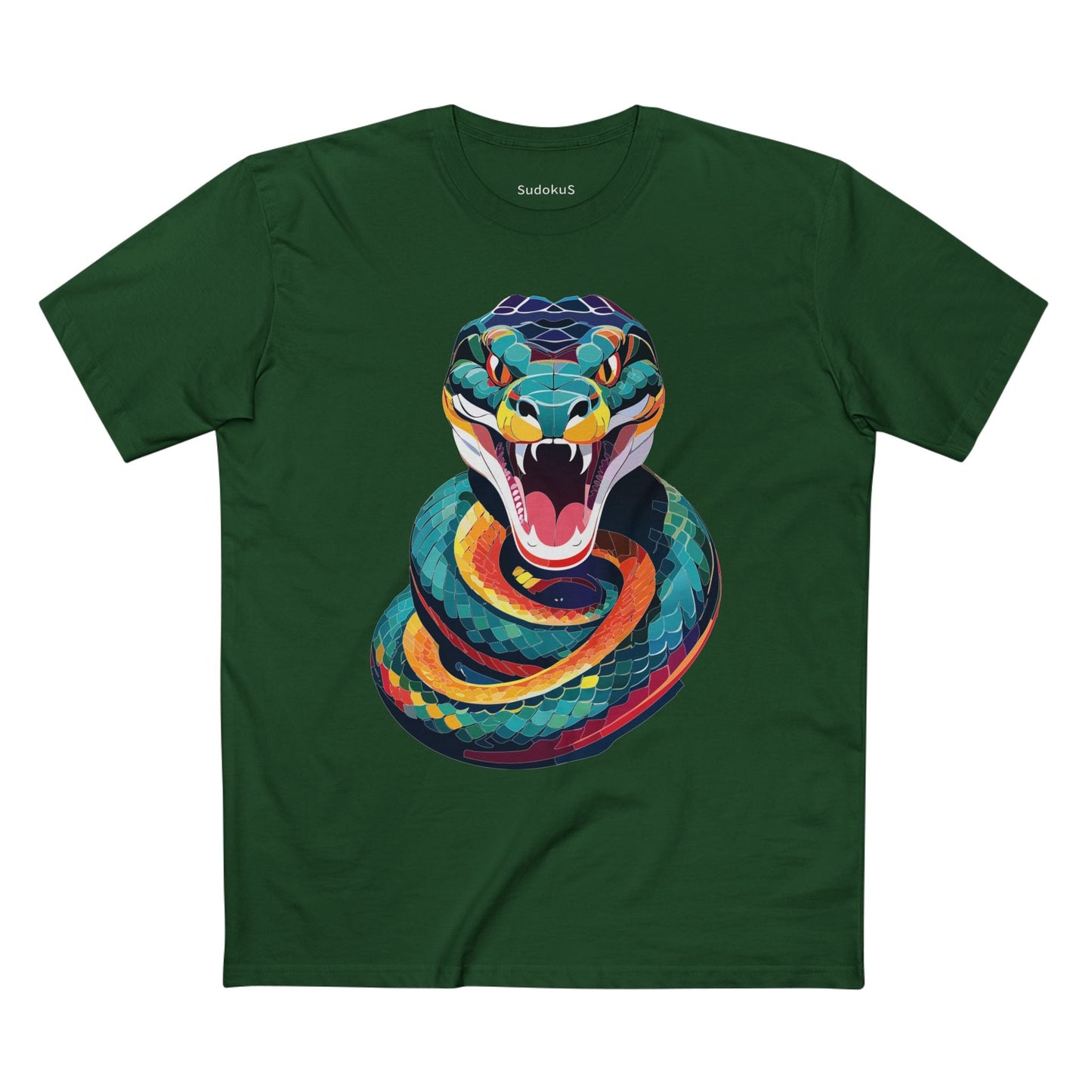Snake Graphic Unisex 100 Cotton Staple Tee with Animal Design Artwork 2