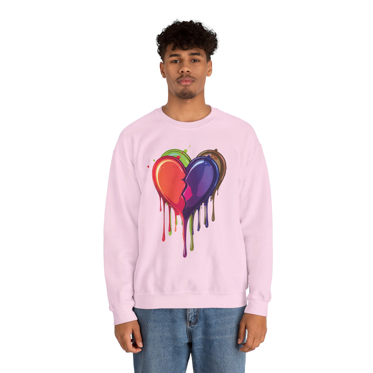 Double Bleeding Heart Sweatshirt, Big Heart Sweatshirt, Love Sweatshirt, Valentine's Day Sweatshirt, Heart Sweatshirt 119