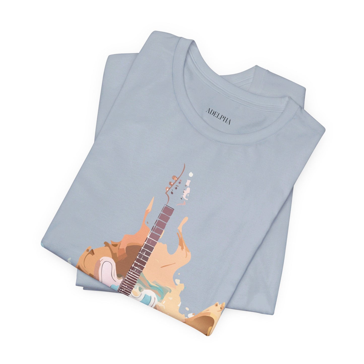Music Graphic Unisex 100 Cotton Vintage Art with Musical Elements Tee 46
