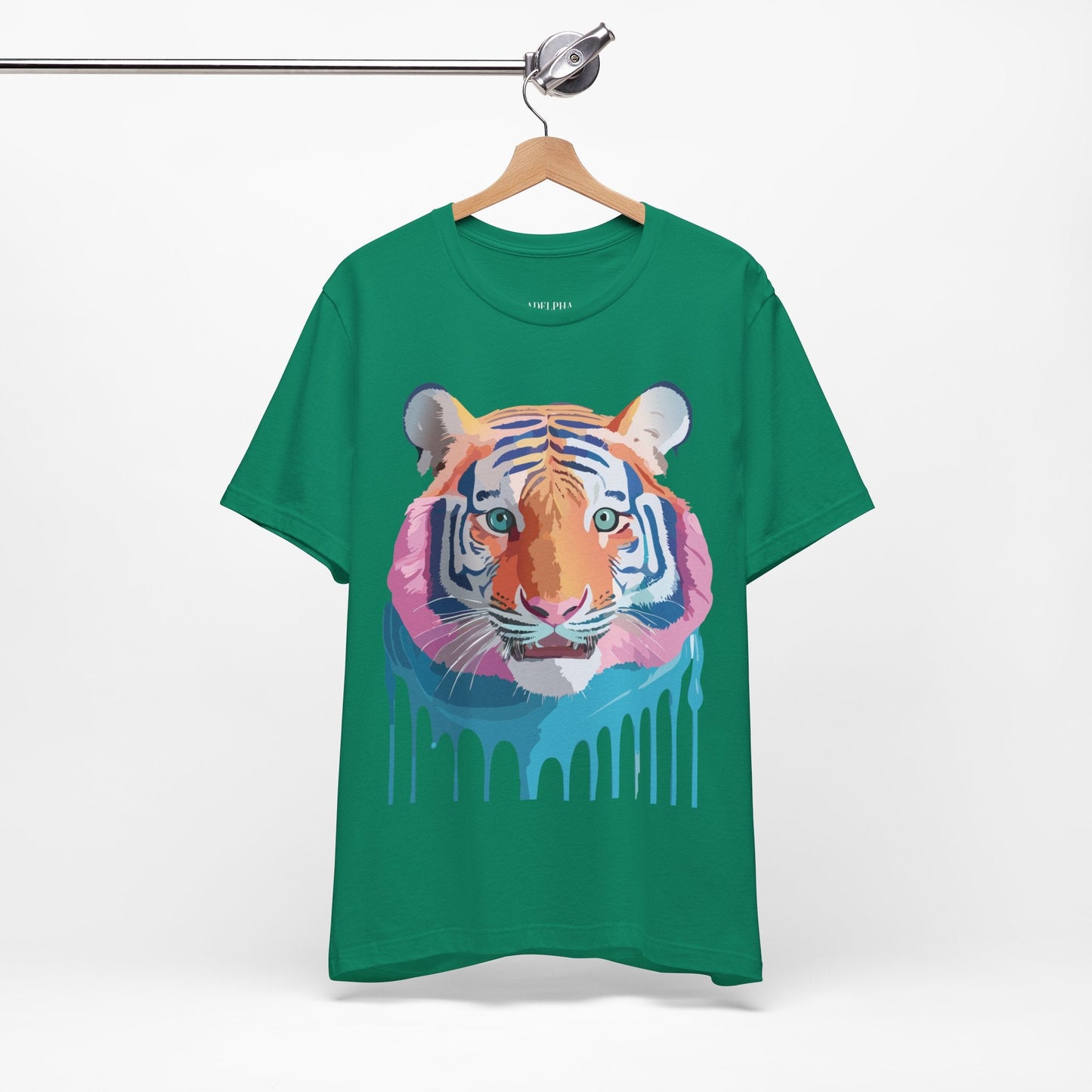 Tiger Graphic Unisex 100 Cotton Vintage Art with Animal Tee 17
