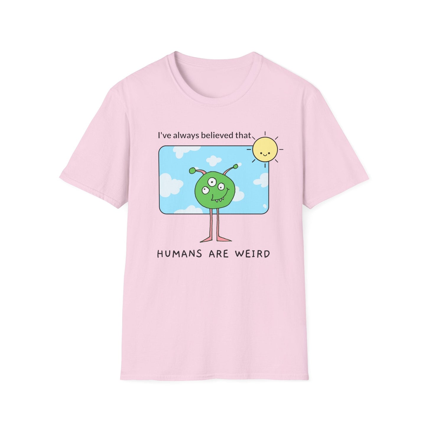 Alien Cartoon Humans Are Weird TShirt