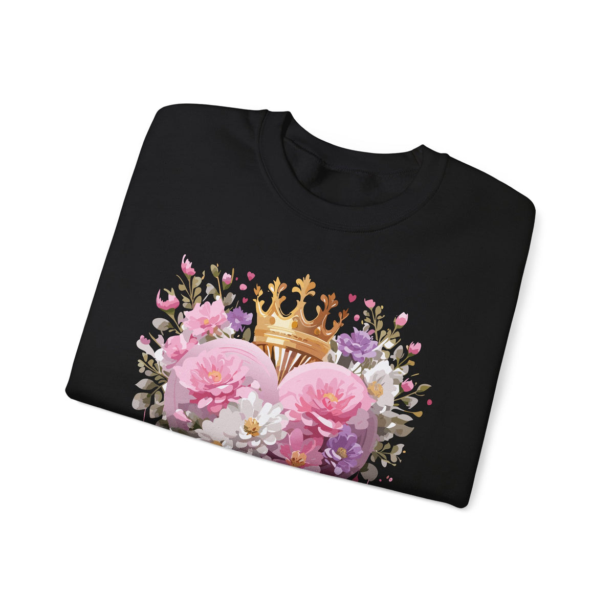 Floral Heart Love Graphic Valentine's Day Sweatshirt Unisex 50/50 Cotton-Poly Sweatshirt w20