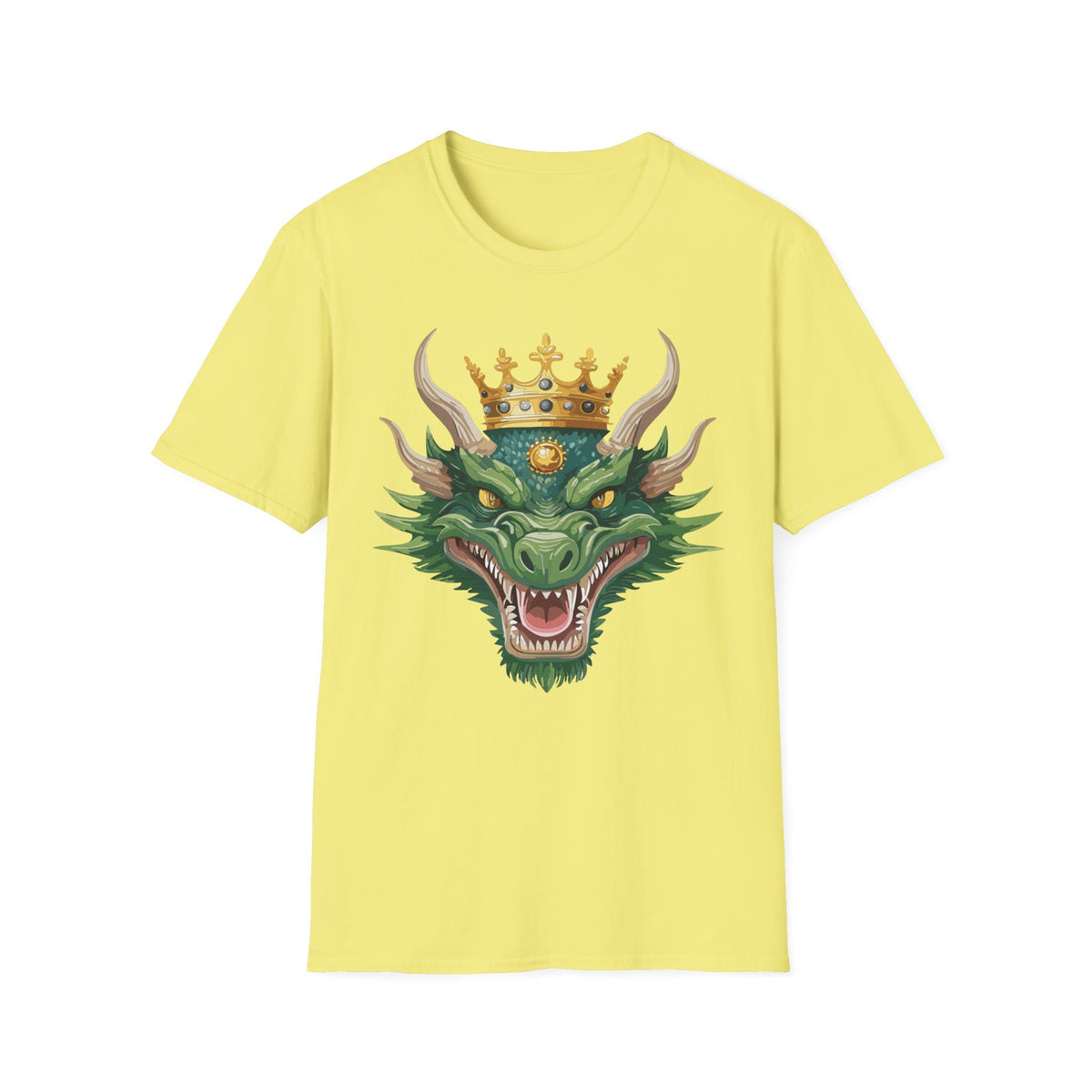 Green Dragon King crown T-Shirt | Mythical Fantasy Dragon head tee