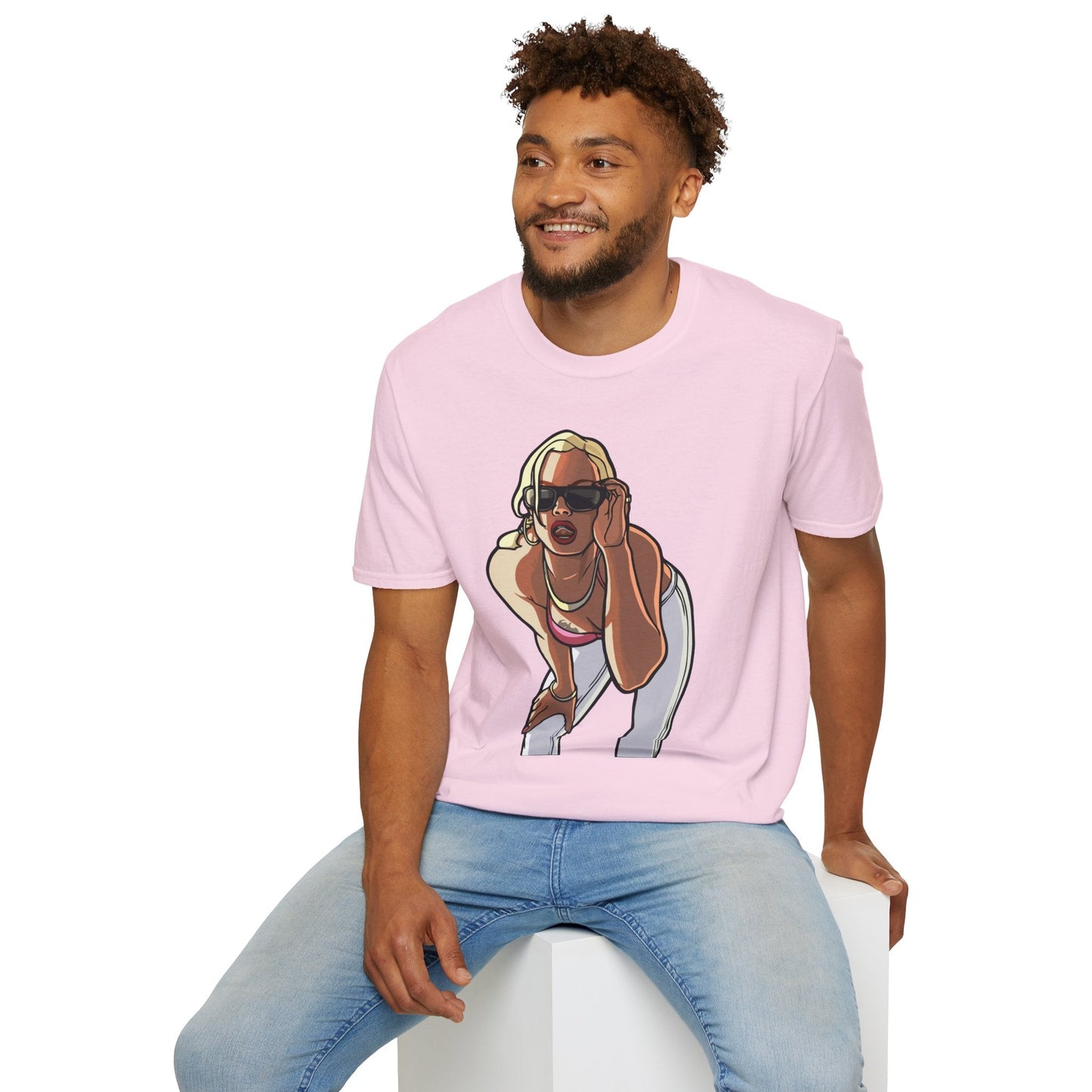 Cartoon Animation T Shirt Funny Tee Unisex Gildan Softstyle 64000 100 Percent Ring Spun Cotton