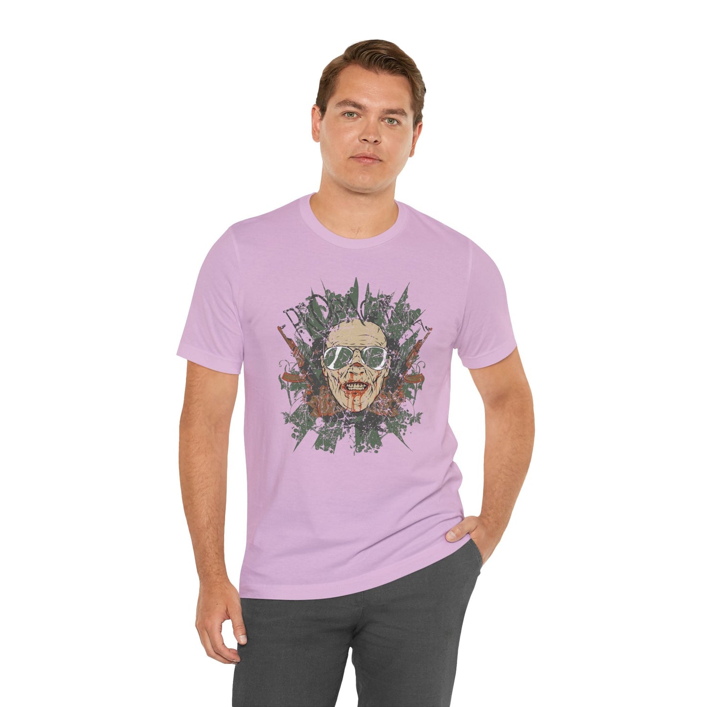 Retro Skull Floral Graphic Design Unisex Cotton T-Shirt G-2
