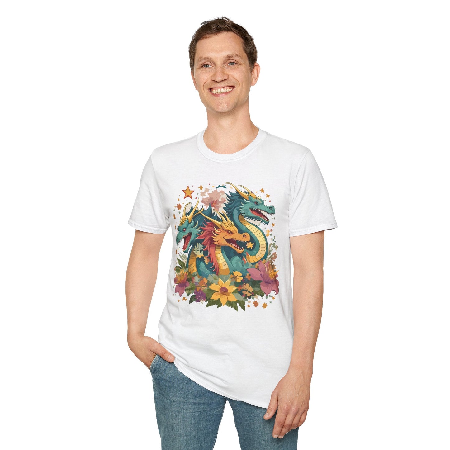 Dragon Graphic Unisex 100 Cotton Tee with Animal Artwork Design 8