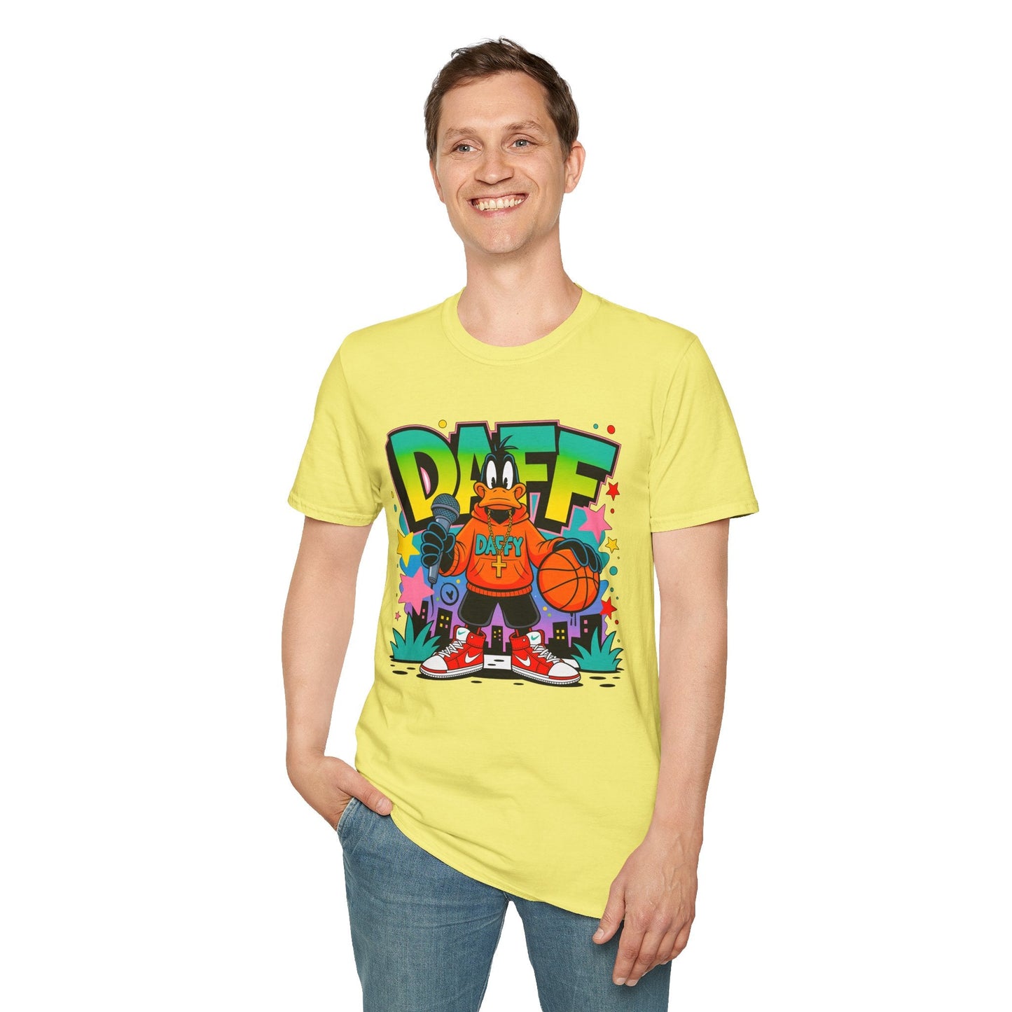 Unisex Cartoon T Shirt With Animation Design Funny Animals Tee Gildan Softstyle 64000
