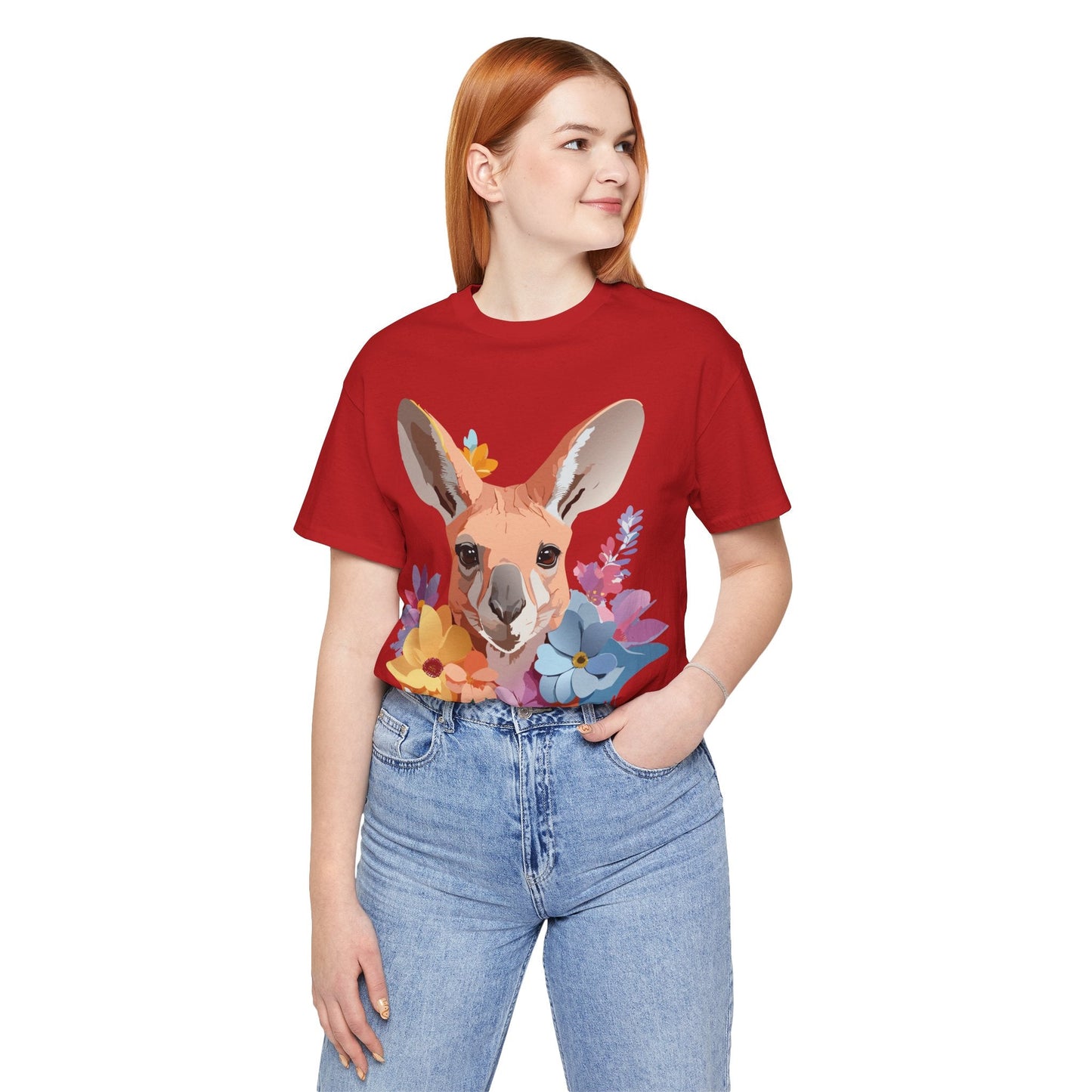 Adelpha Unisex Graphic Tee Kangaroo Art Design Short Sleeve Shirt Premium Vintage Inspired Comfort