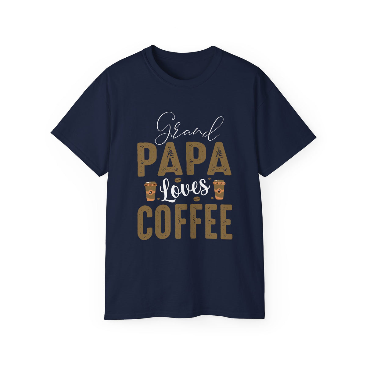 Grand Papa Loves Coffee T-Shirt | Papa Coffee Tee