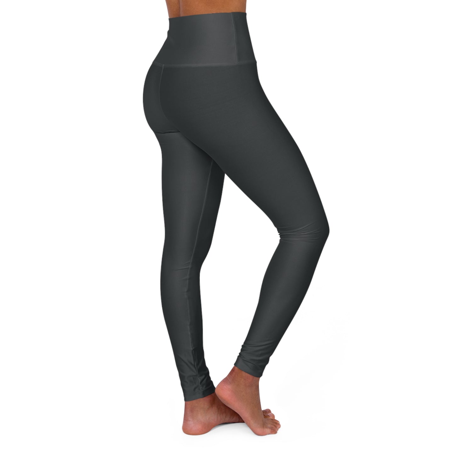 Gunmetal Color High-Waist Yoga Leggings Women's Seamless Poly-Span Stretchy Performance Pants