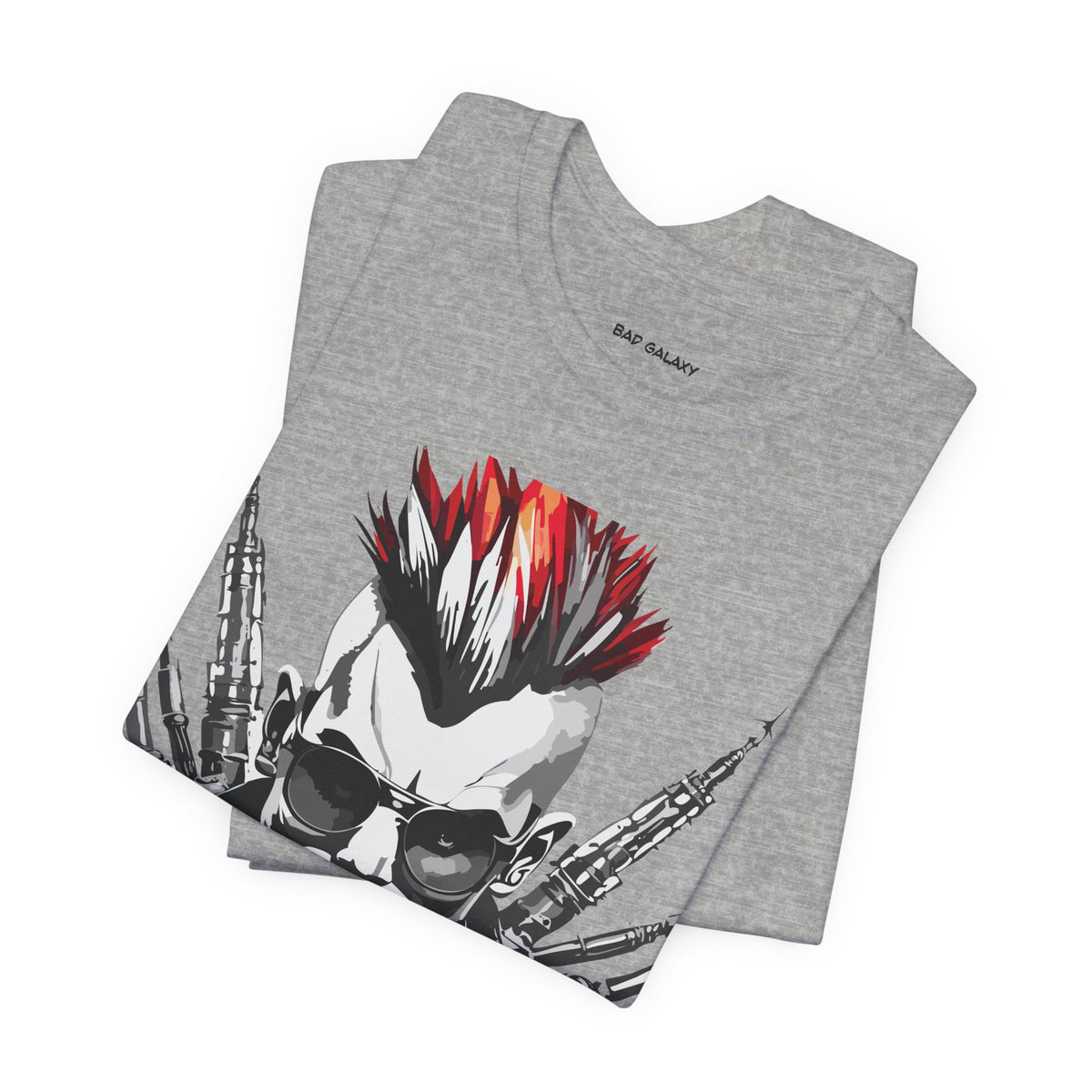 Punk Rock Graphic Unisex Cotton Bella+Canvas Tee with Art Design b37