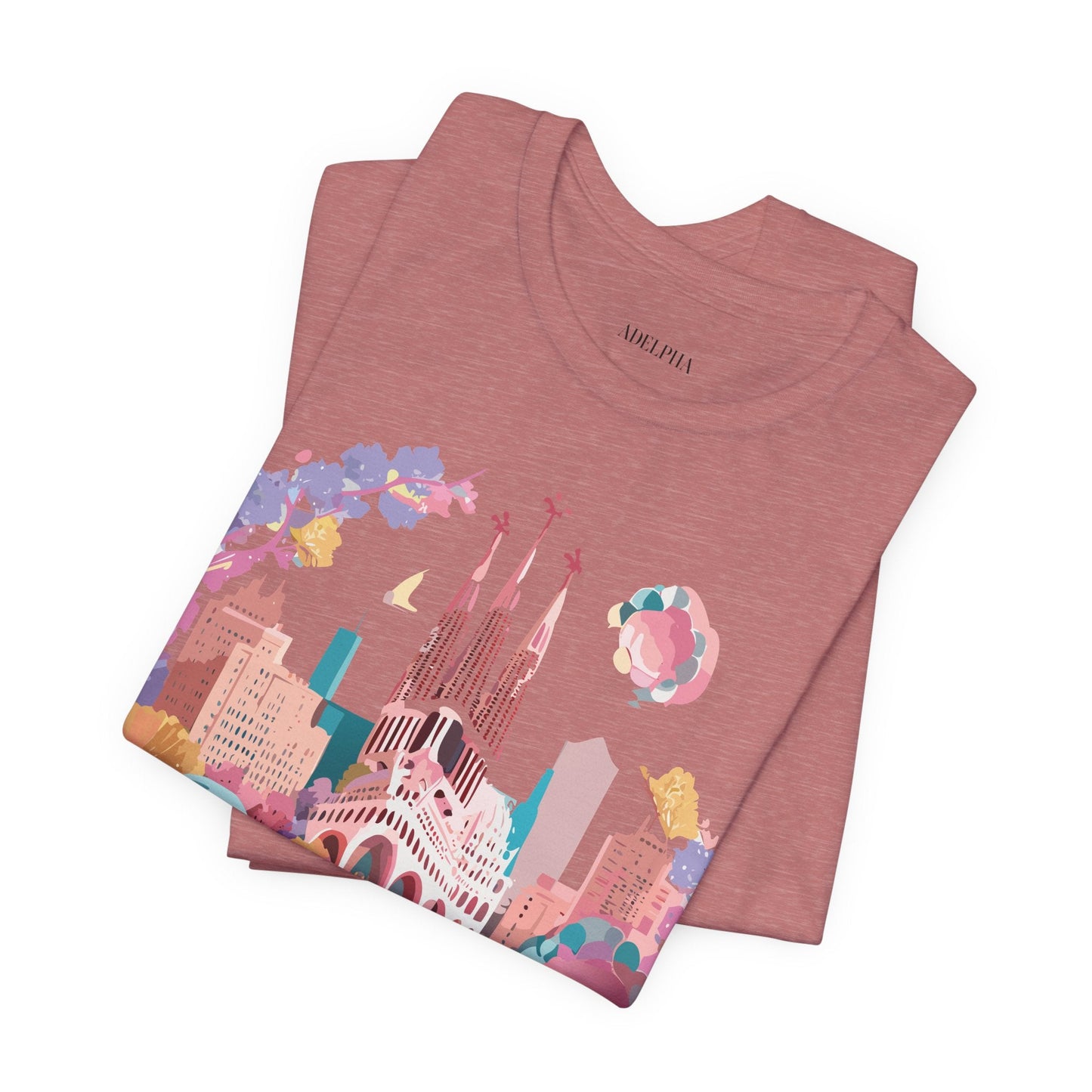 Unisex Graphic Tee Barcelona Design By Adelpha Vintage Artwork Unisex Jersey Short Sleeve Shirt