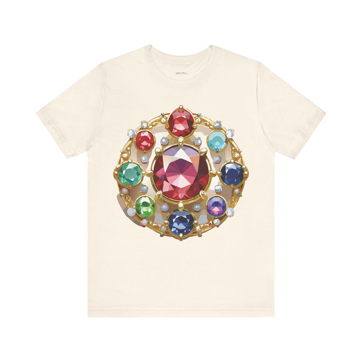 Jewelry Graphic Unisex Cotton Bella+Canvas Tee with Gemstones Art Design m34