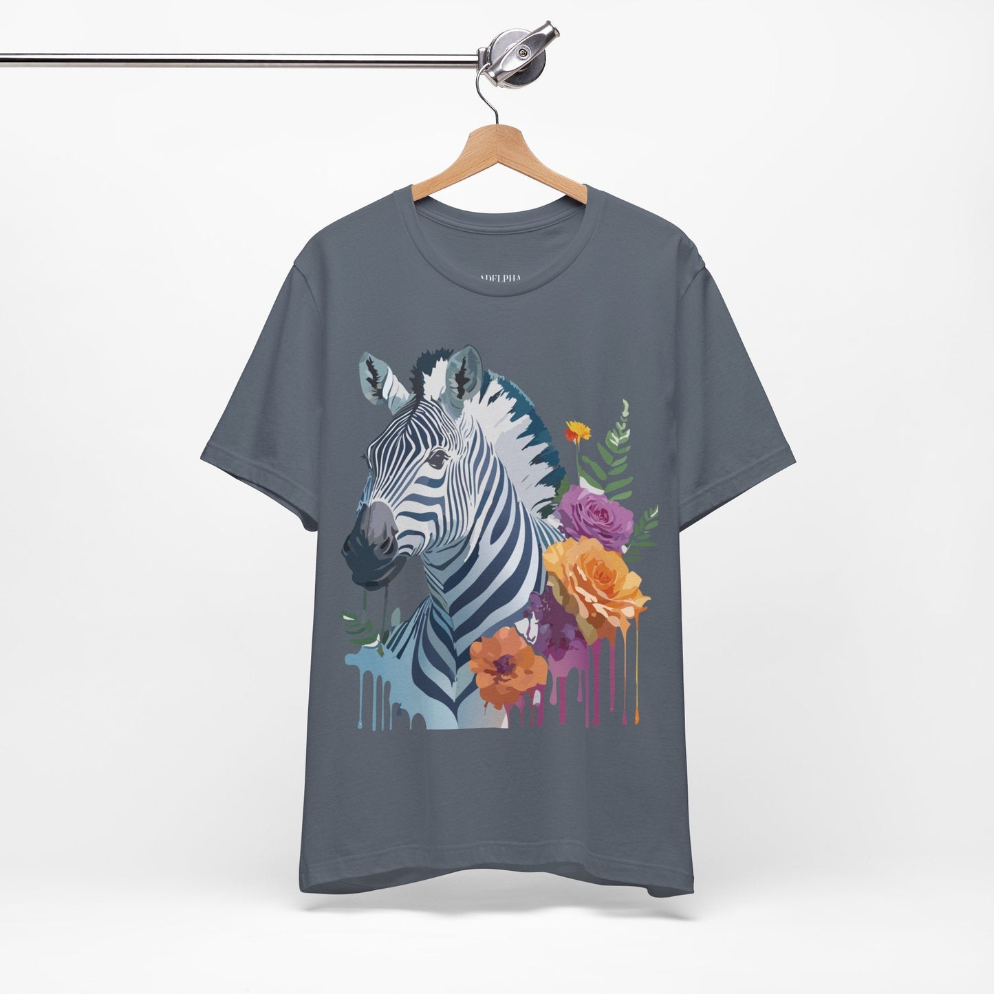 Zebra Graphic Unisex 100 Cotton Vintage Animal Art T-Shirt 4