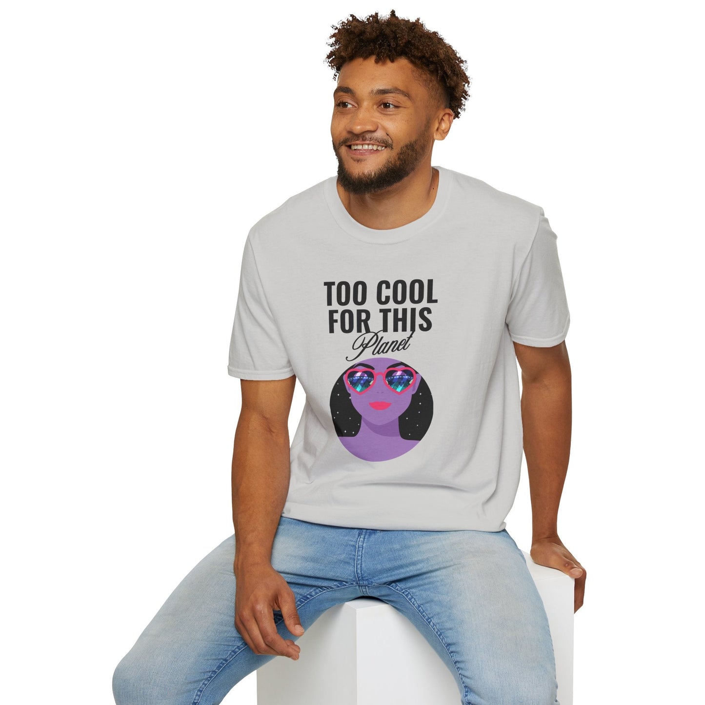 Too Cool For This Planet TShirt  Retro Alien Sunglasses Graphic Tee