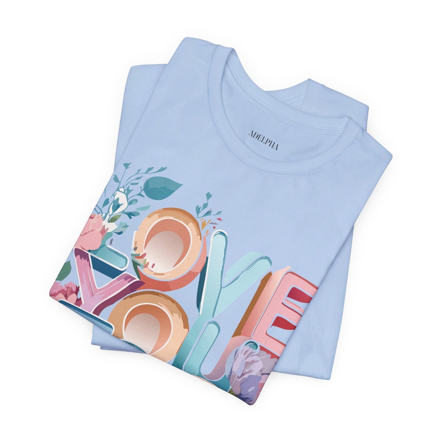 Valentine Day Graphic Unisex 100 Cotton Vintage Artwork with Love and Flower Design Tee 39