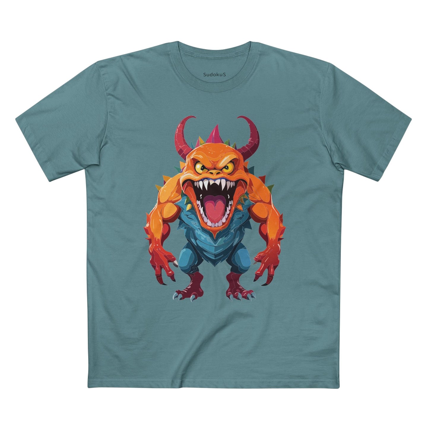 Cartoon Monsters Graphic Unisex 100 Cotton Staple Tee 25