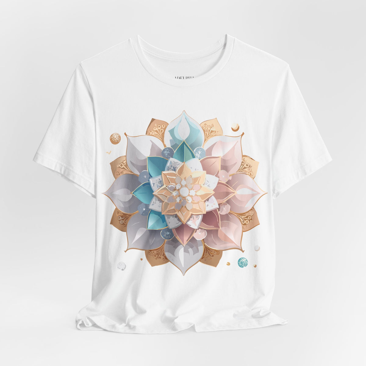 Mandala Graphic Unisex Cotton Bella+Canvas Tee with Floral Art Design d22