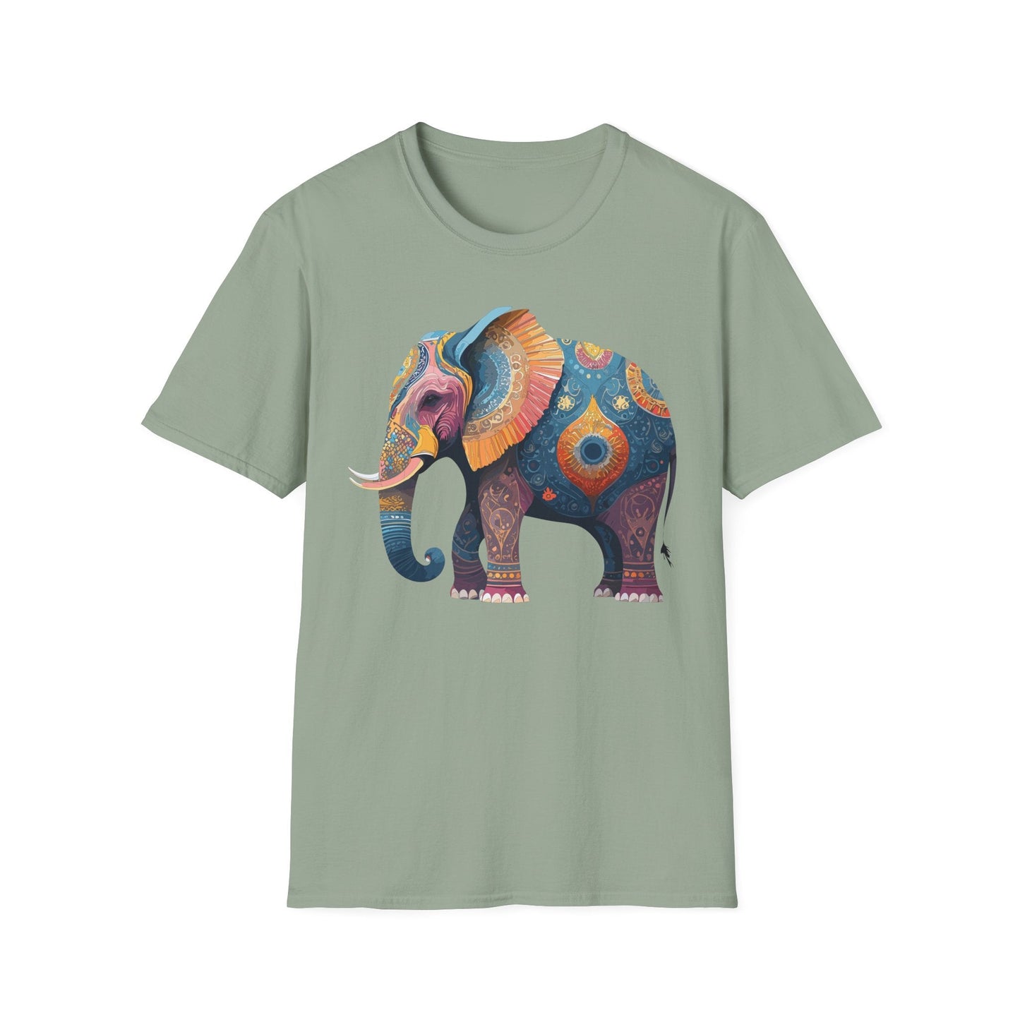 Elephant T Shirt Unisex Gildan Softstyle 64000 Tee With Animal Elephant Graphic Artwork