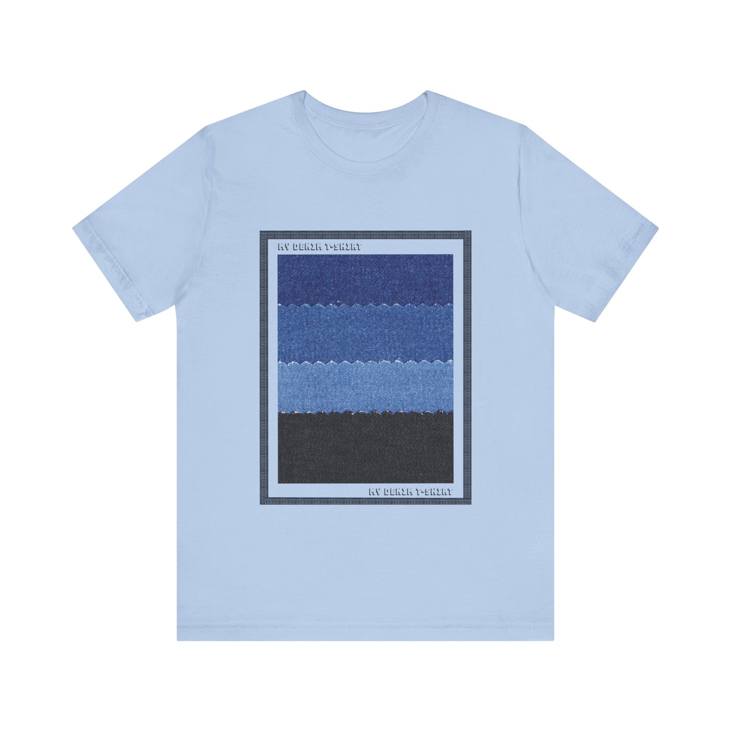 Unisex Cotton Tee Shirt with Denim Print