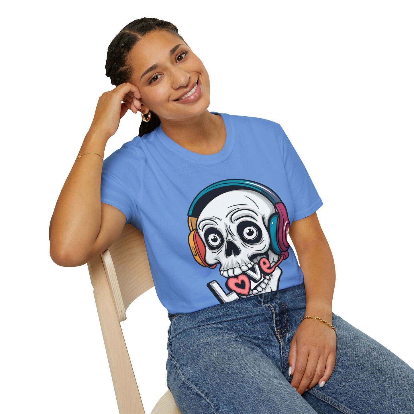 Skull Tee Shirt Unisex Skeleton Shirt With Skull Artwork Gildan Softstyle Cotton Tee