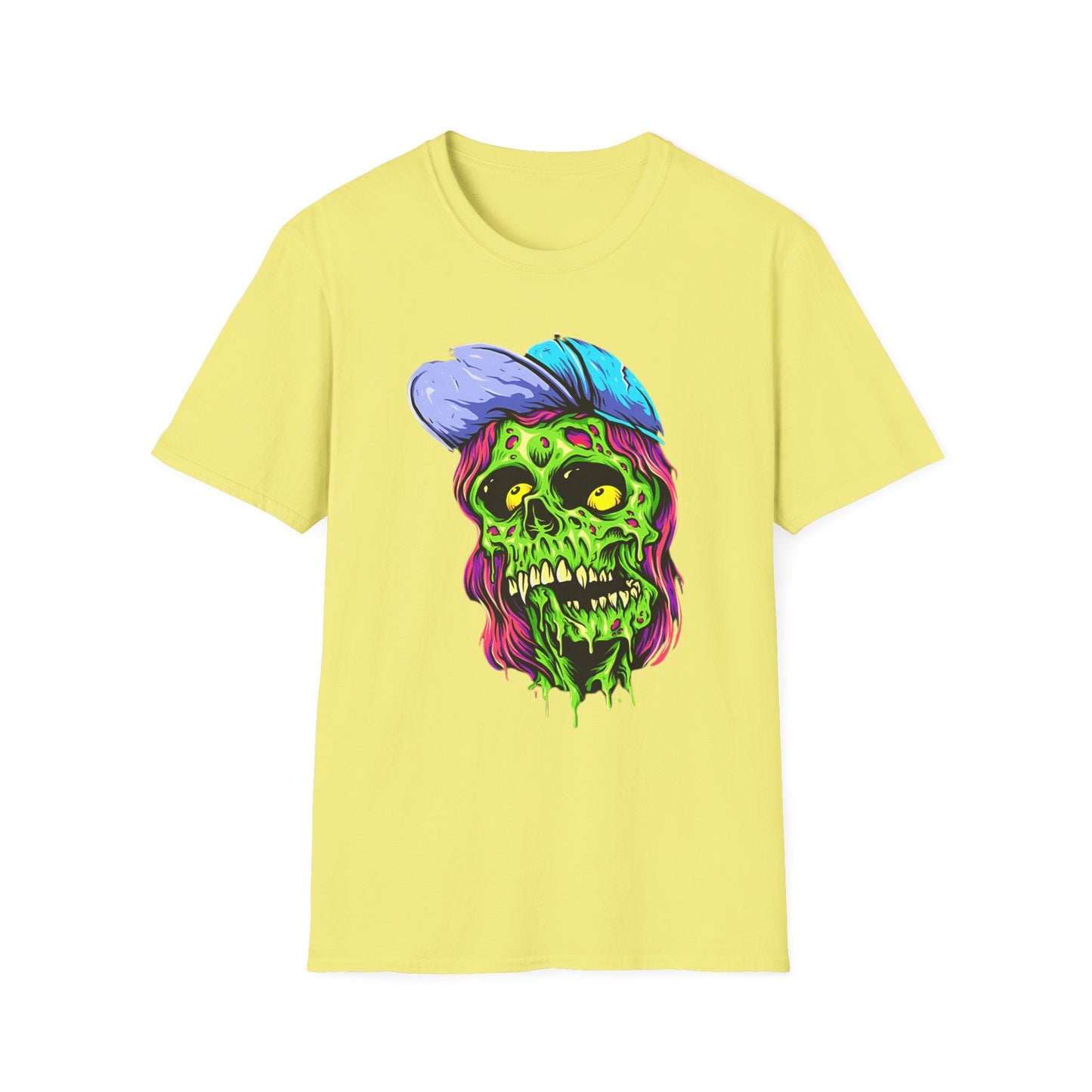 Unisex Skull Tee Shirt With Skeleton Artwork Gildan Softstyle 64000 Ring Spun Cotton