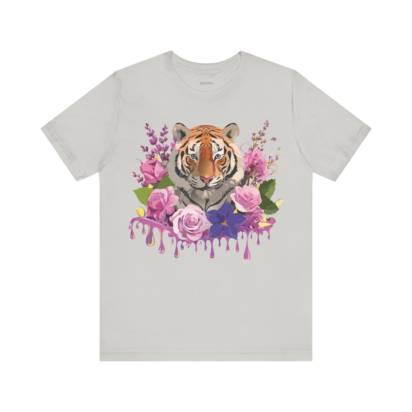 Tiger Graphic Tee Unisex Short Sleeve Vintage Inspired Art Design By Adelpha Premium