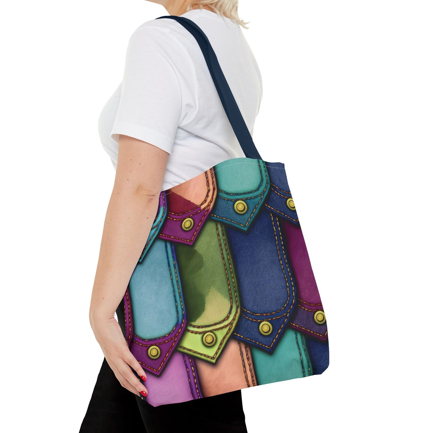 Denim Canvas Bag, Tote Bag Denim Printify