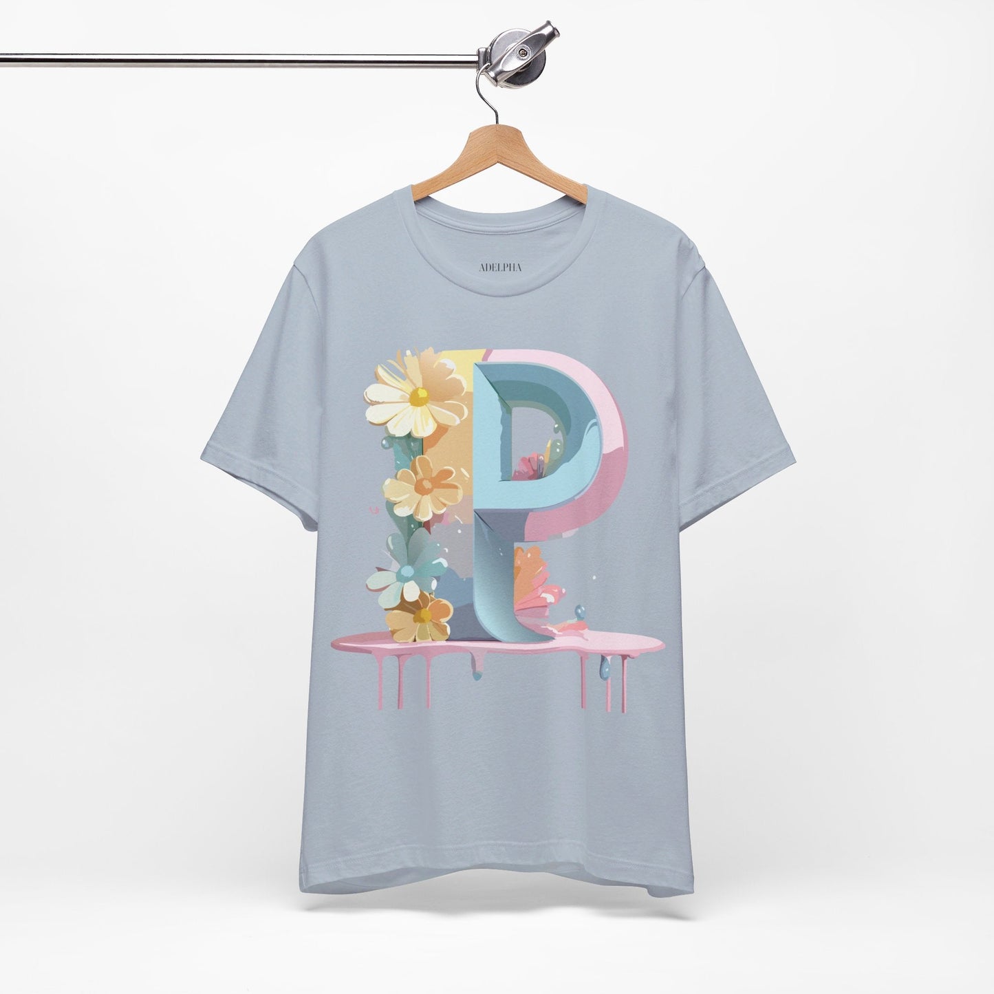 Adelpha Letter P Graphic T Shirt Unisex Vintage Inspired Art Tee for Everyday Style