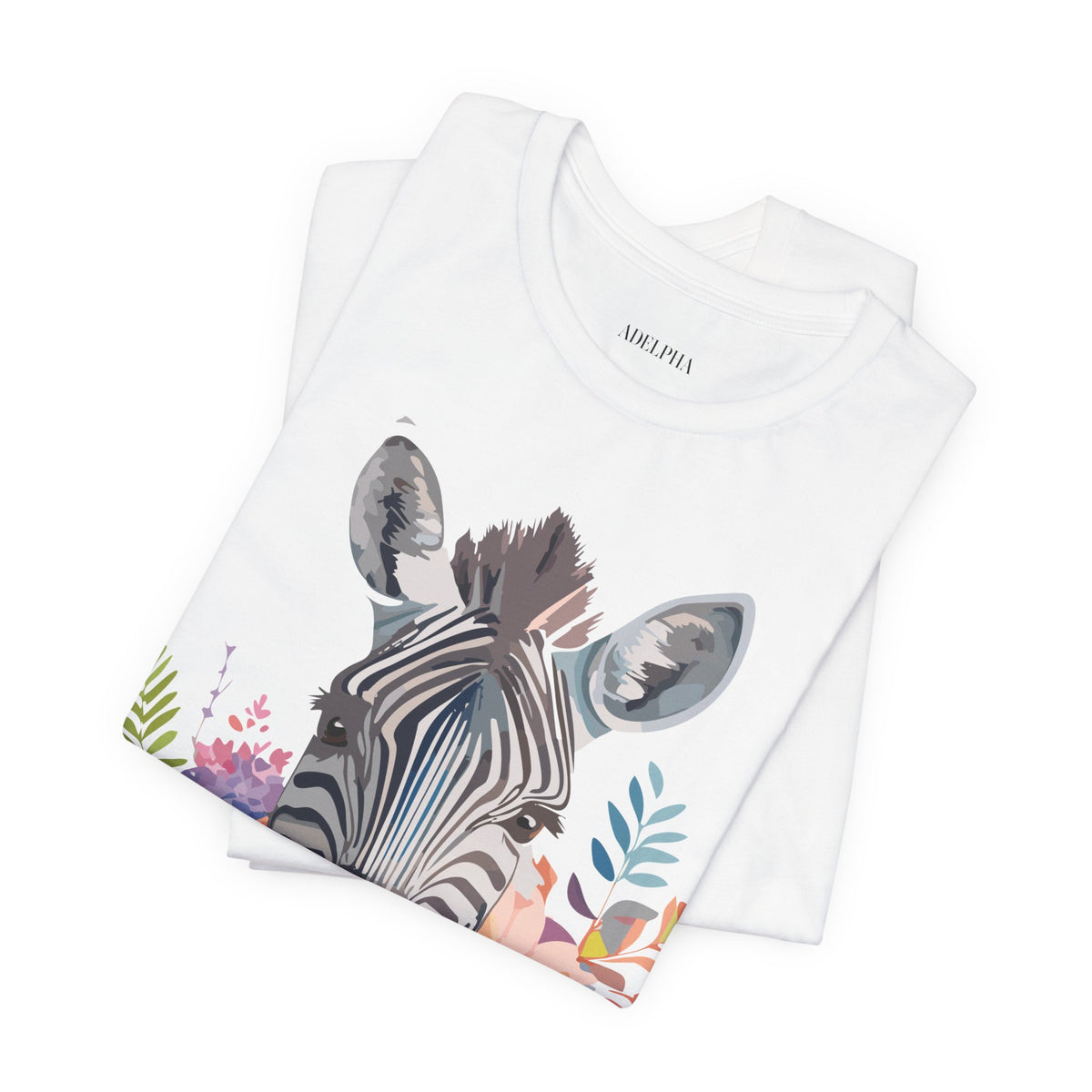 Zebra Graphic Unisex Cotton Bella+Canvas Tee with Art Animal Design e80