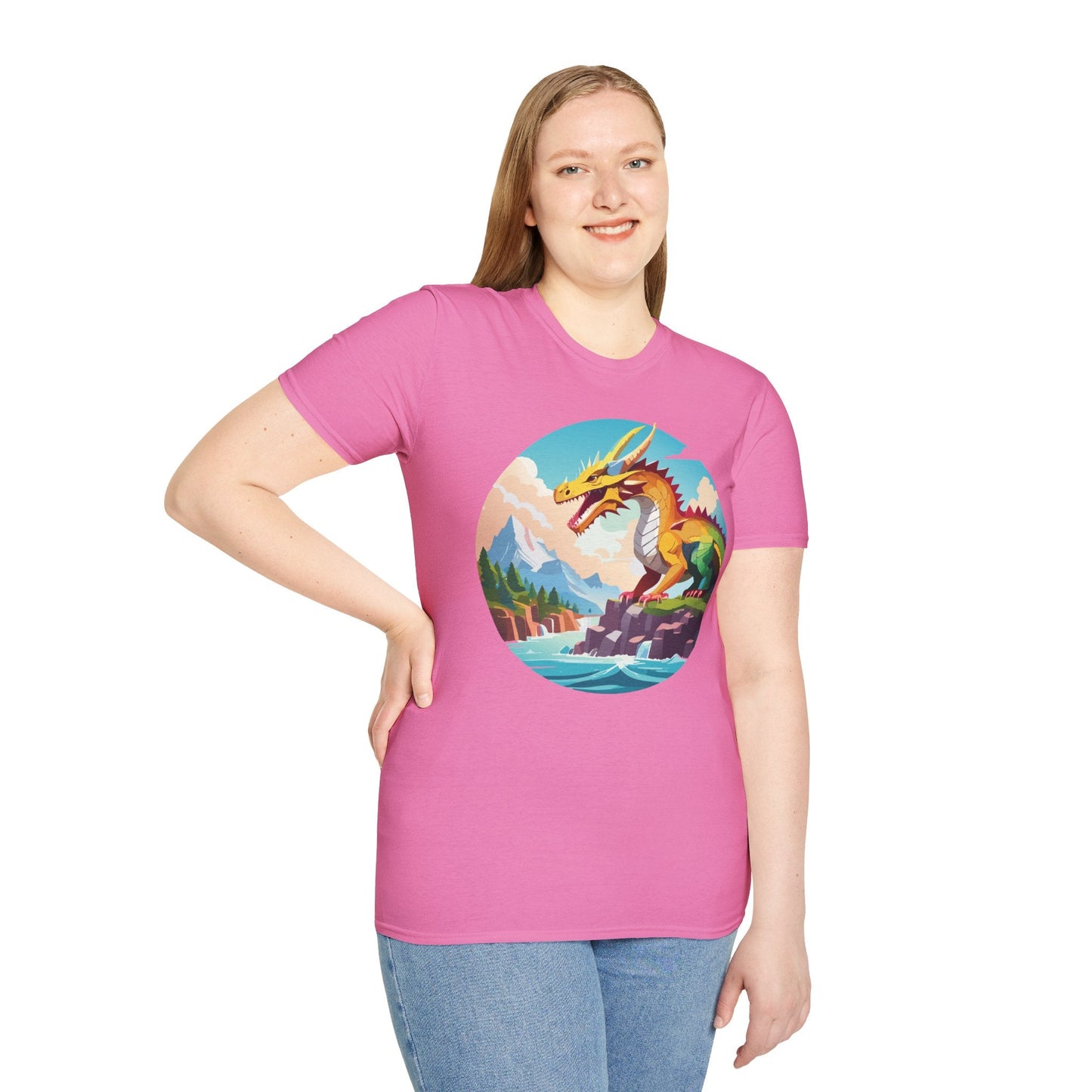Dragon Graphic Unisex Cotton Softstyle Art Design Tee With Animals 25