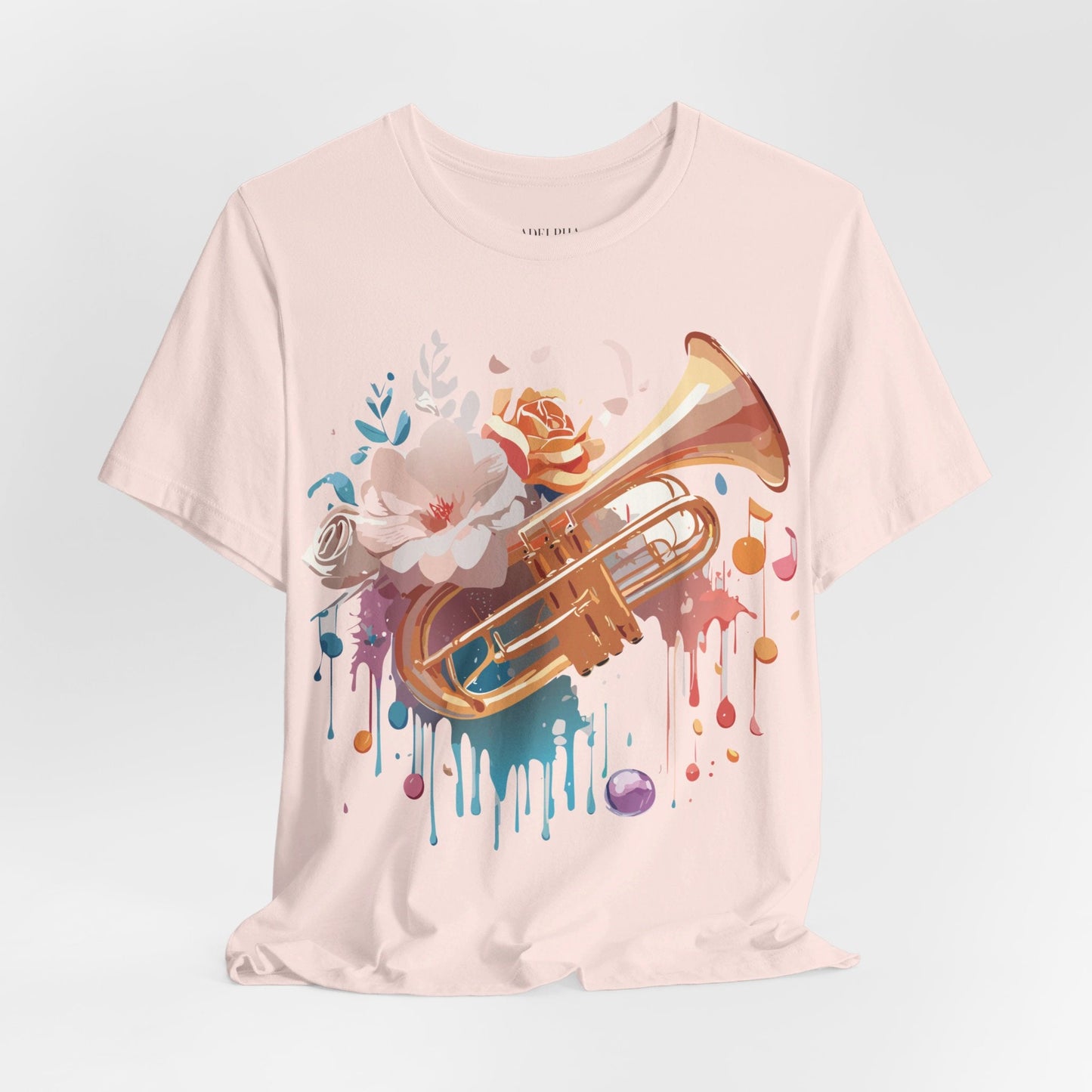 Music Graphic Unisex 100 Cotton Vintage Art with Musical Elements Tee 138