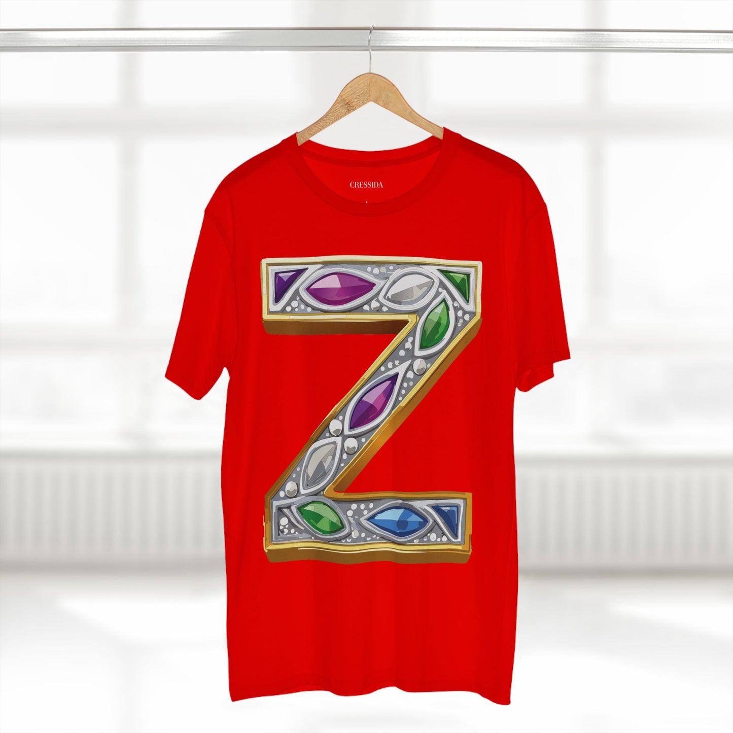 Letter Z Graphic Design Tee Unisex 100 Cotton With Antique Gold Letters Artwork T-Shirt