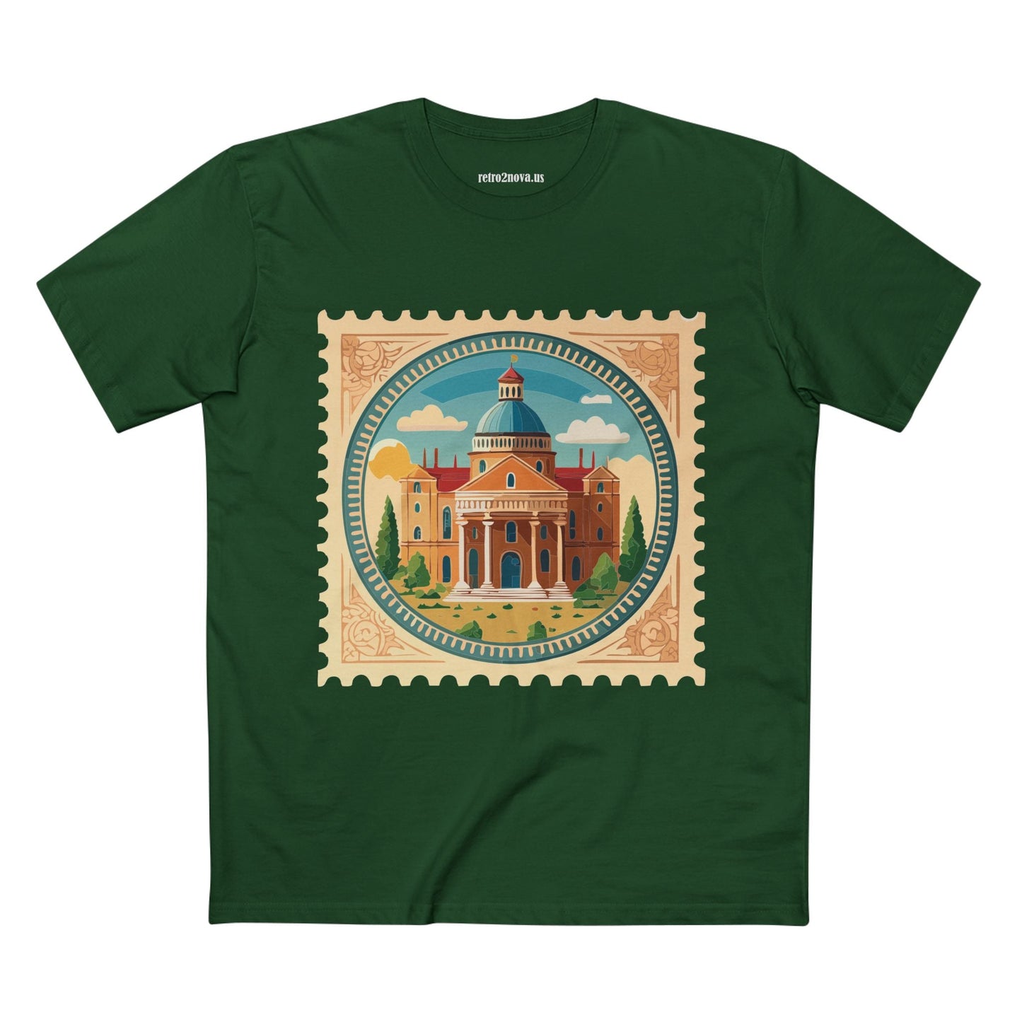 Stamp Shirt Postage Stamp Art Tee Unisex Premium Cotton Retro2Nova Original Art Design
