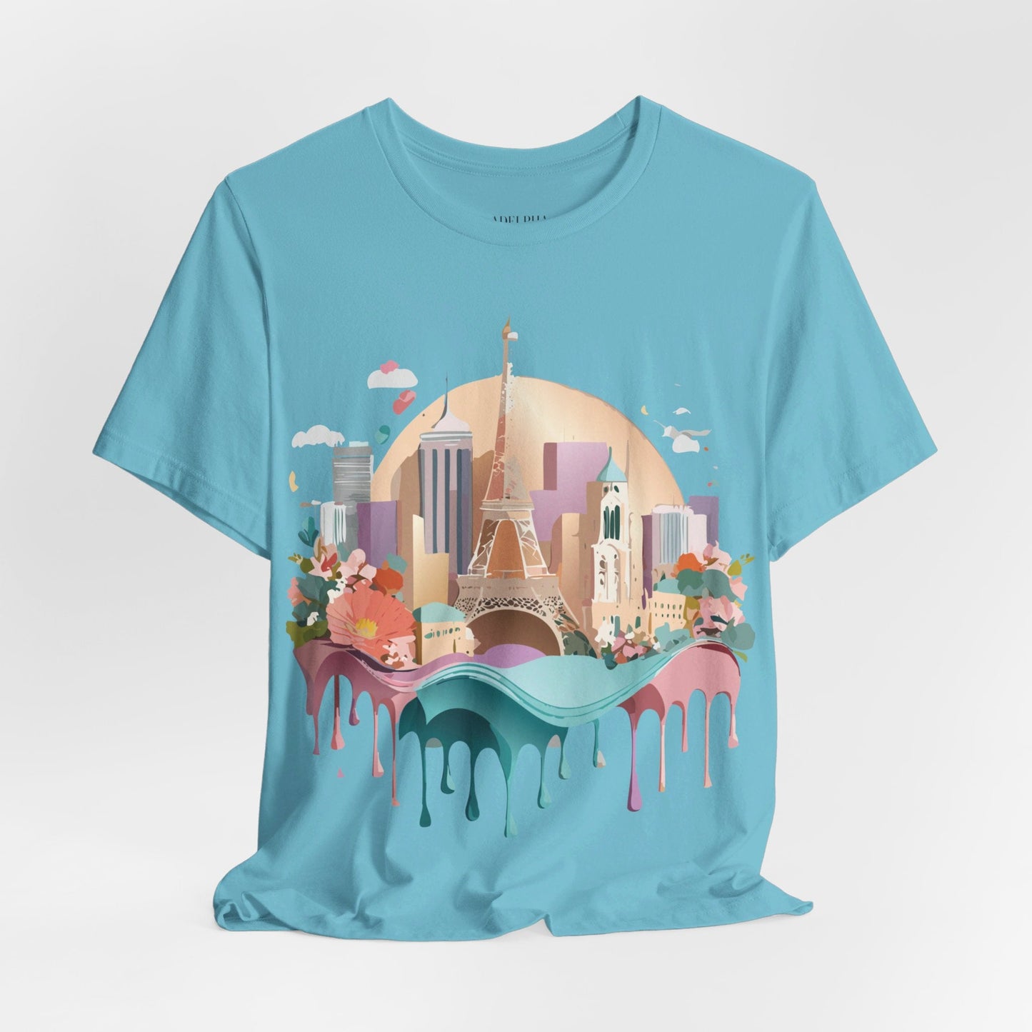 Tourist Shirt With Paris Graphic Tee Unisex Jersey Short Sleeve Art Design Adelpha Vintage Inspired