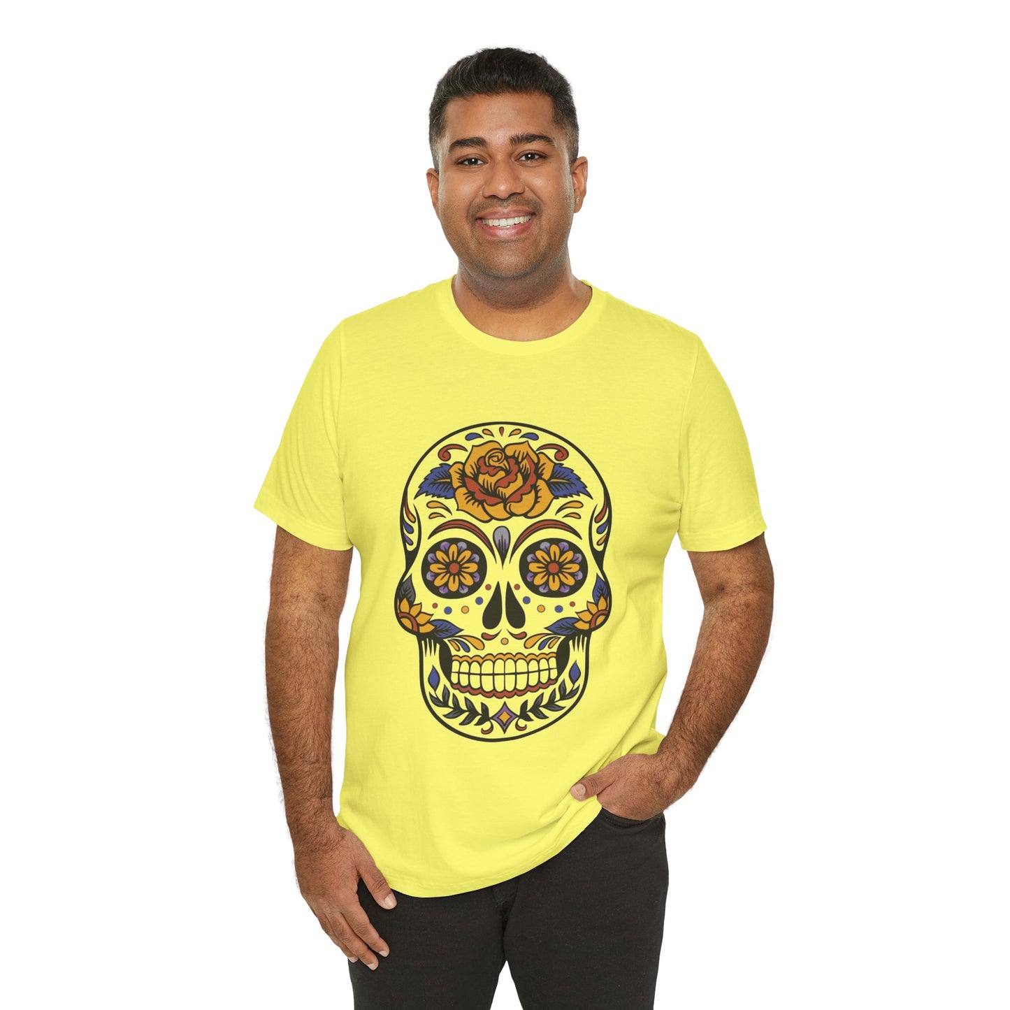 Unisex Cotton Tee Shirt with Skull