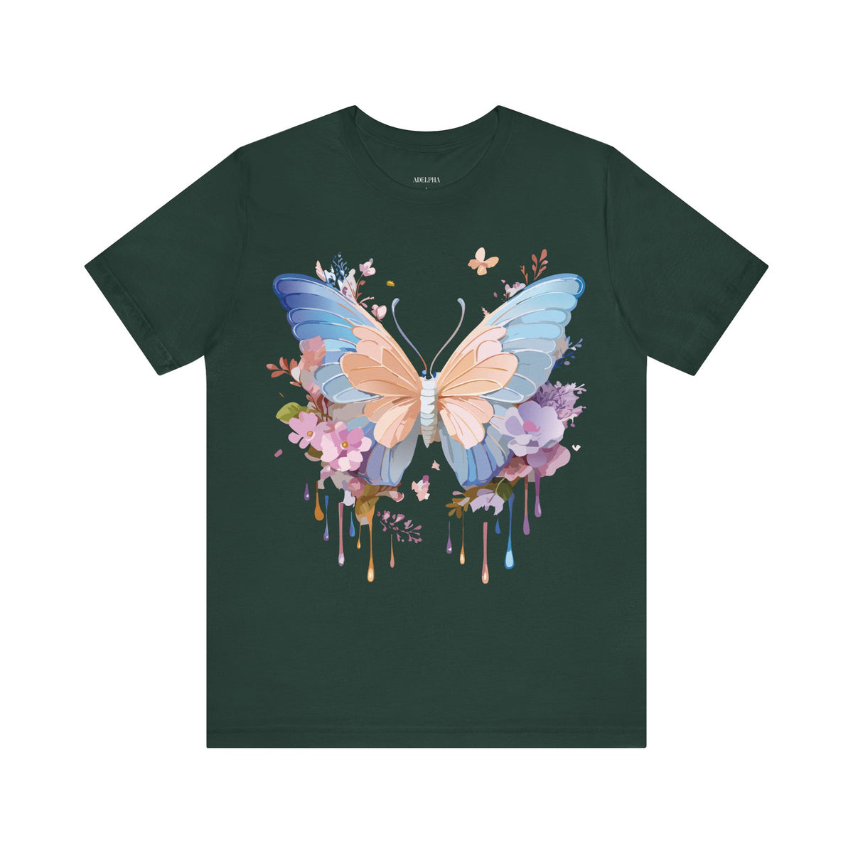Butterfly Graphic Unisex Cotton Bella+Canvas Tee with Art Design n65