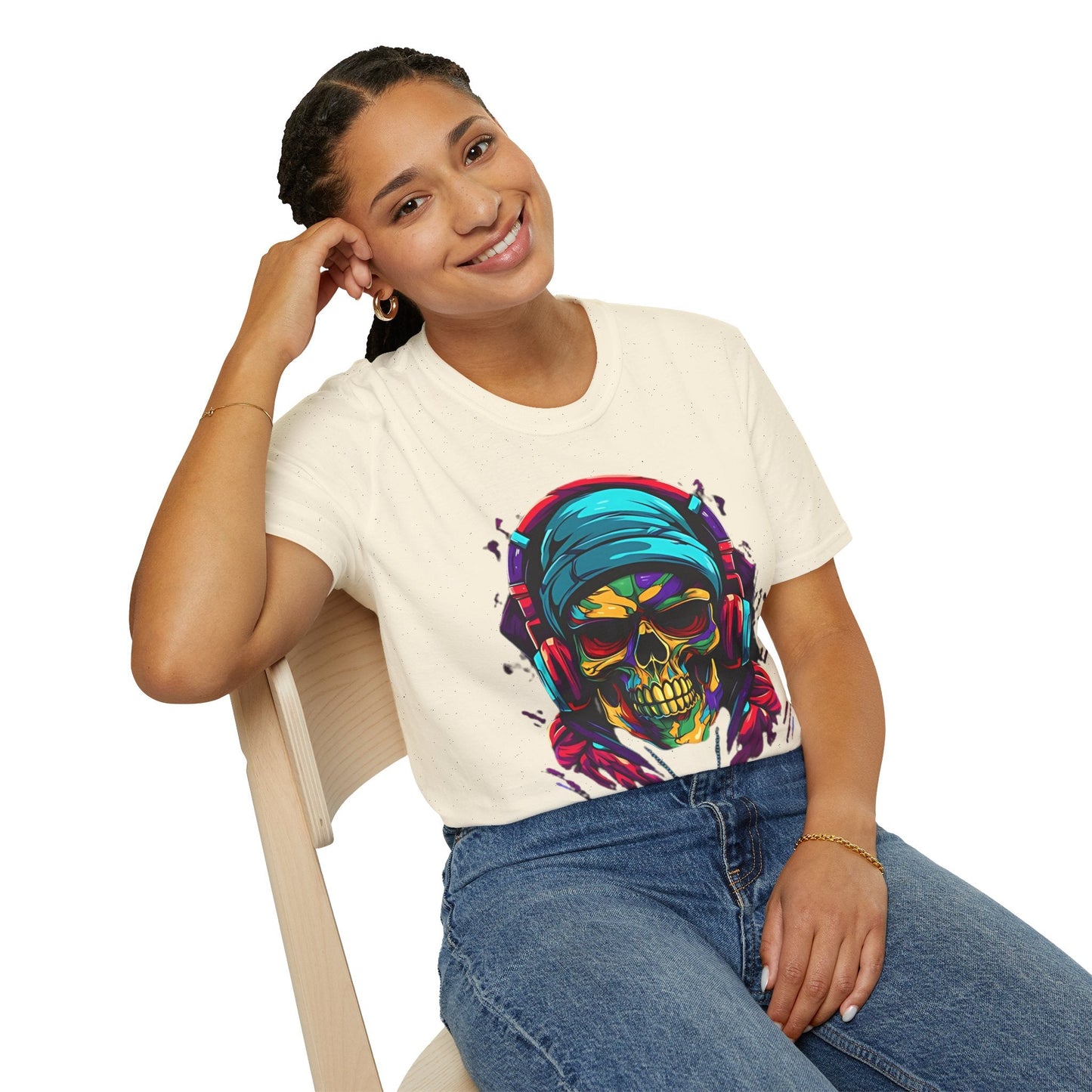 Skull T Shirt Unisex Skeleton Design Gildan Softstyle Cotton Tee for Men Women Durable