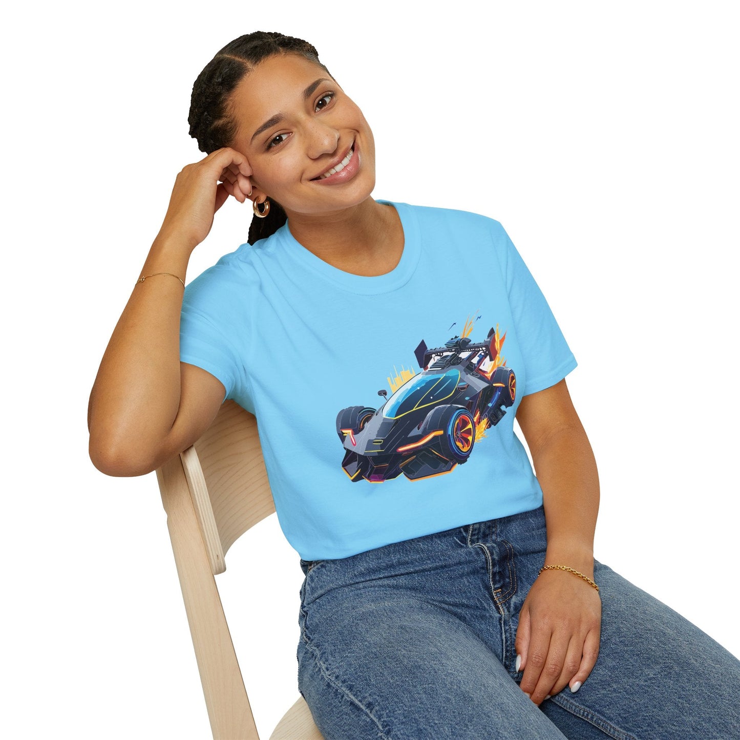Unisex Car T Shirt With Cars Design Hot Wheels Graphic Tee Gildan Softstyle 64000