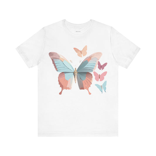 Butterfly Graphic Unisex Cotton Bella+Canvas Tee with Art Design n111