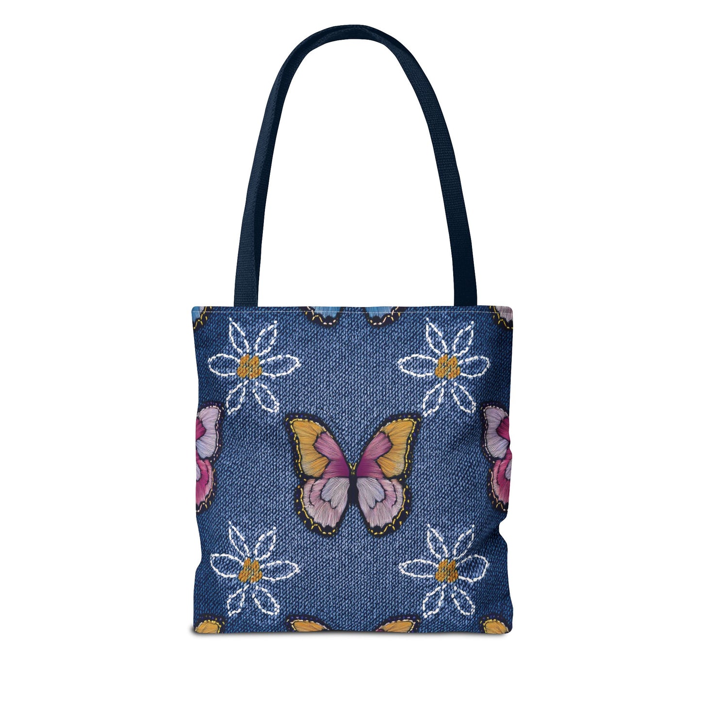 Denim Fabric Imitation Print Unisex Canvas Bag Poly Spun 3 Sizes Tote Bag 178