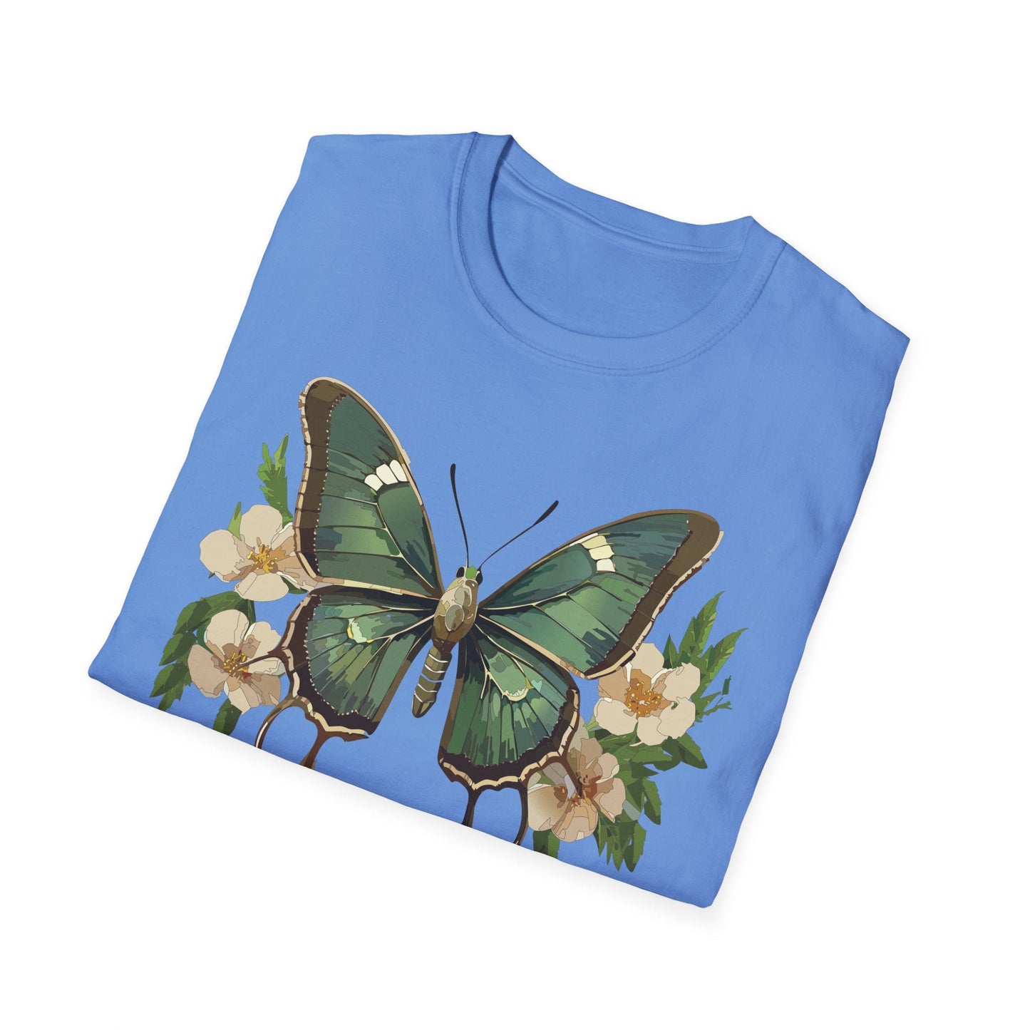 Butterfly Shirt Monarch Style Unisex T Shirt Gildan Softstyle 64000 100 Percent Ring Spun Cotton