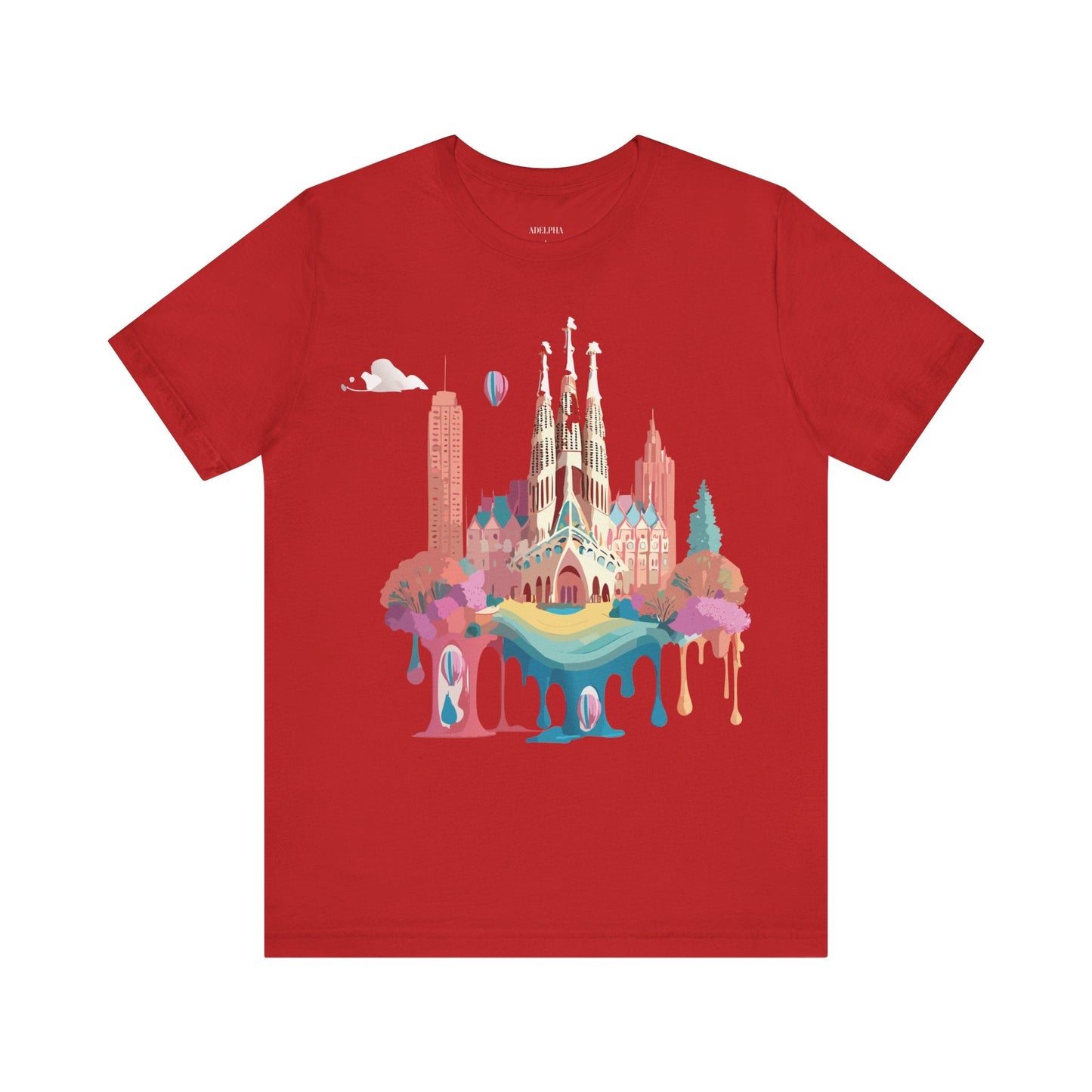 Barcelona Themed Graphic Tee Unisex Short Sleeve Art Design For Everyday Comfort