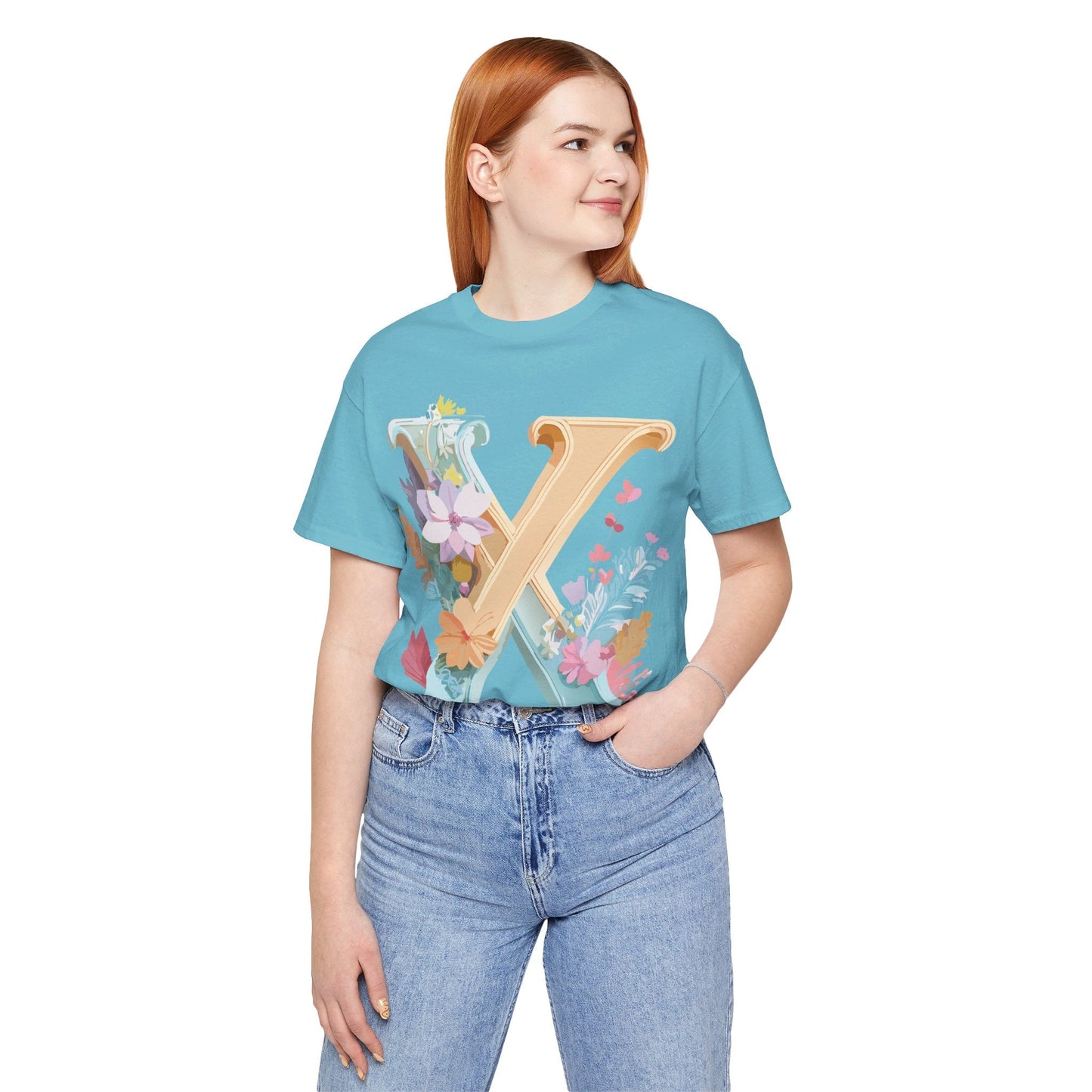 Letter X Shirt Unisex Graphic Tee Adelpha Vintage Inspired Artwork Short Sleeve Edition
