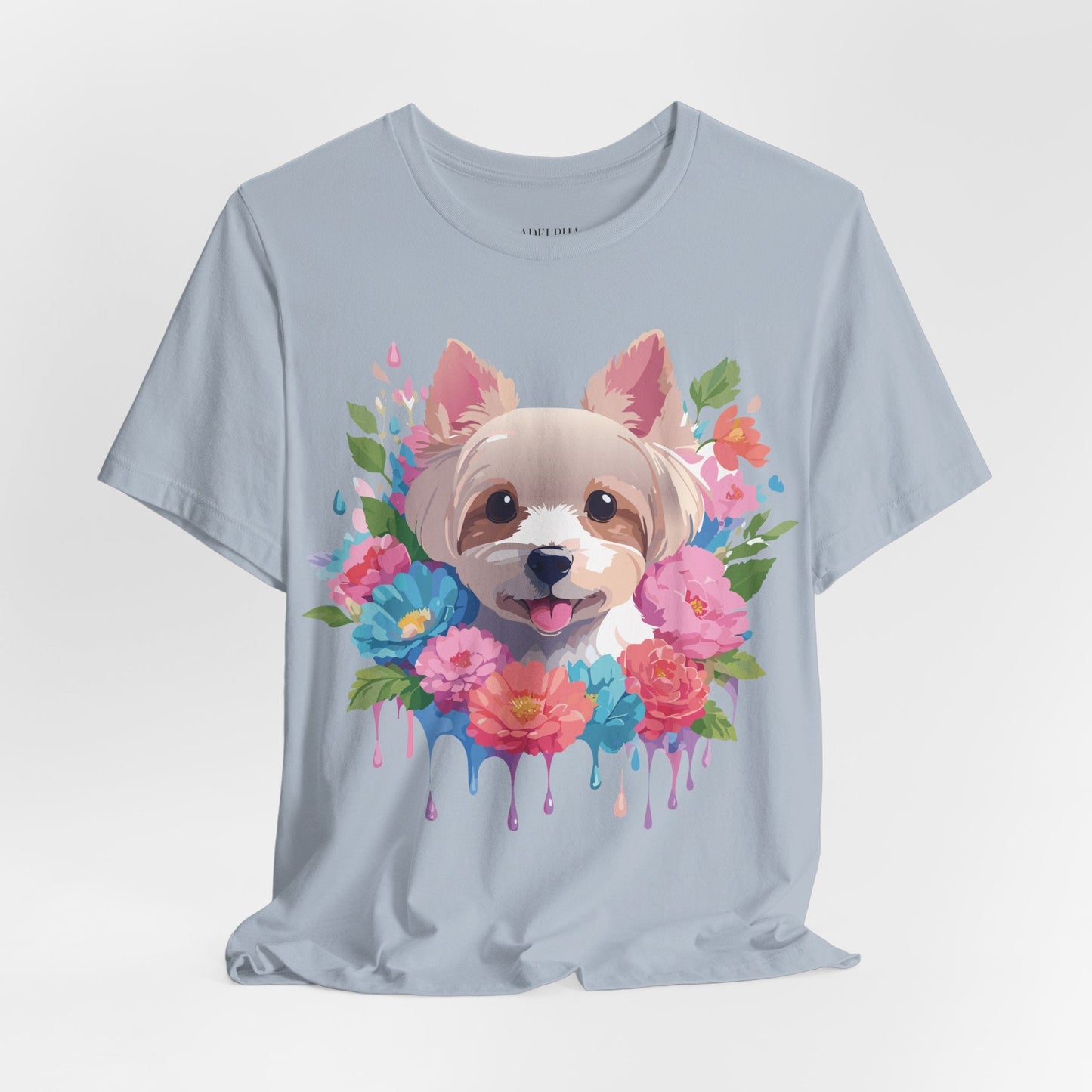 Unisex Graphic T Shirt With Original Adelpha Artwork Vintage Inspired Dog Design