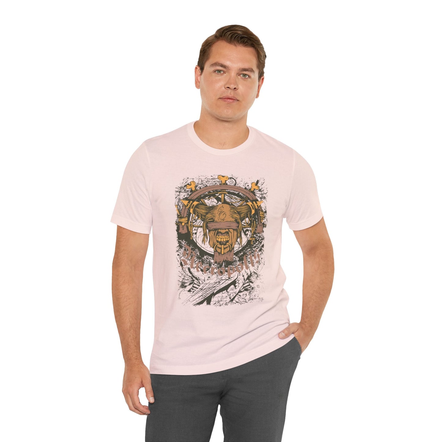 Skull Nordic Warrior Graphic Unisex Cotton T-Shirt r12