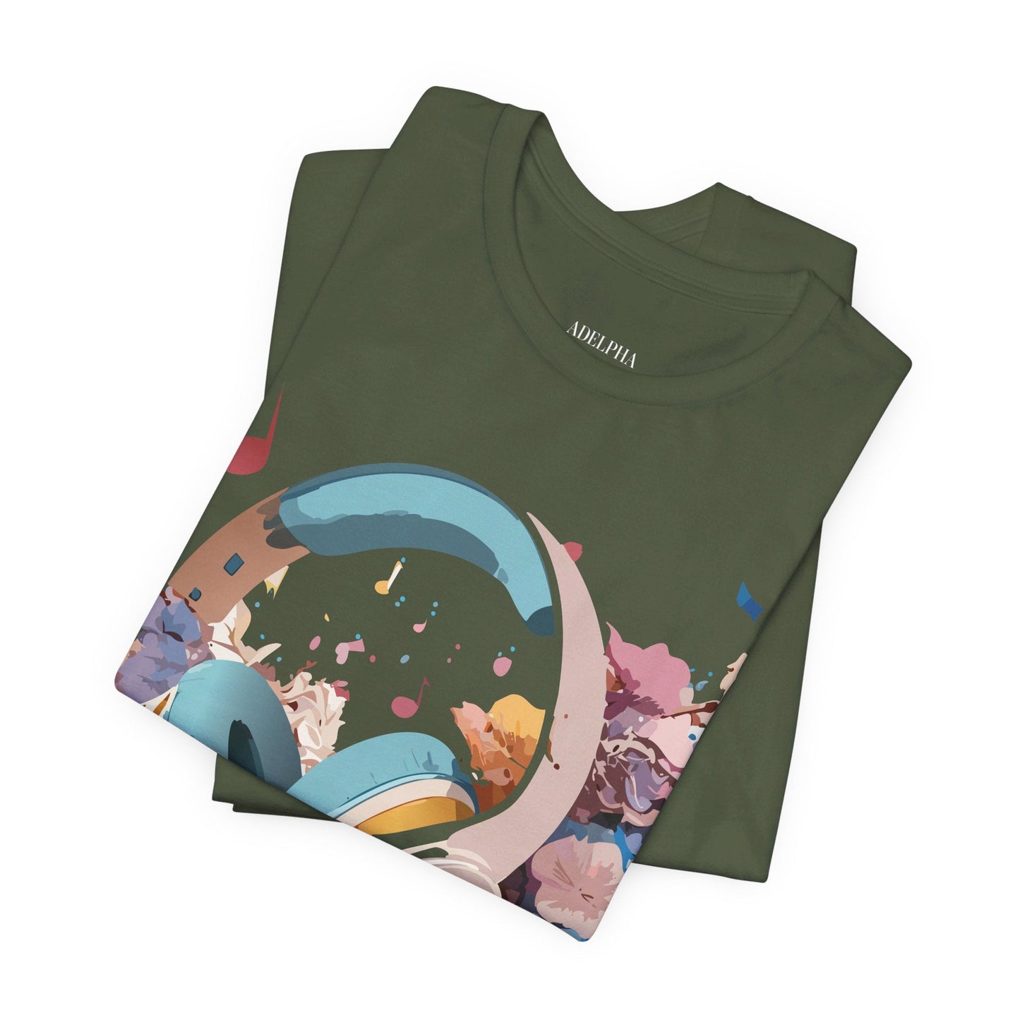 Music Graphic Unisex 100 Cotton Vintage Art with Musical Elements Tee 1