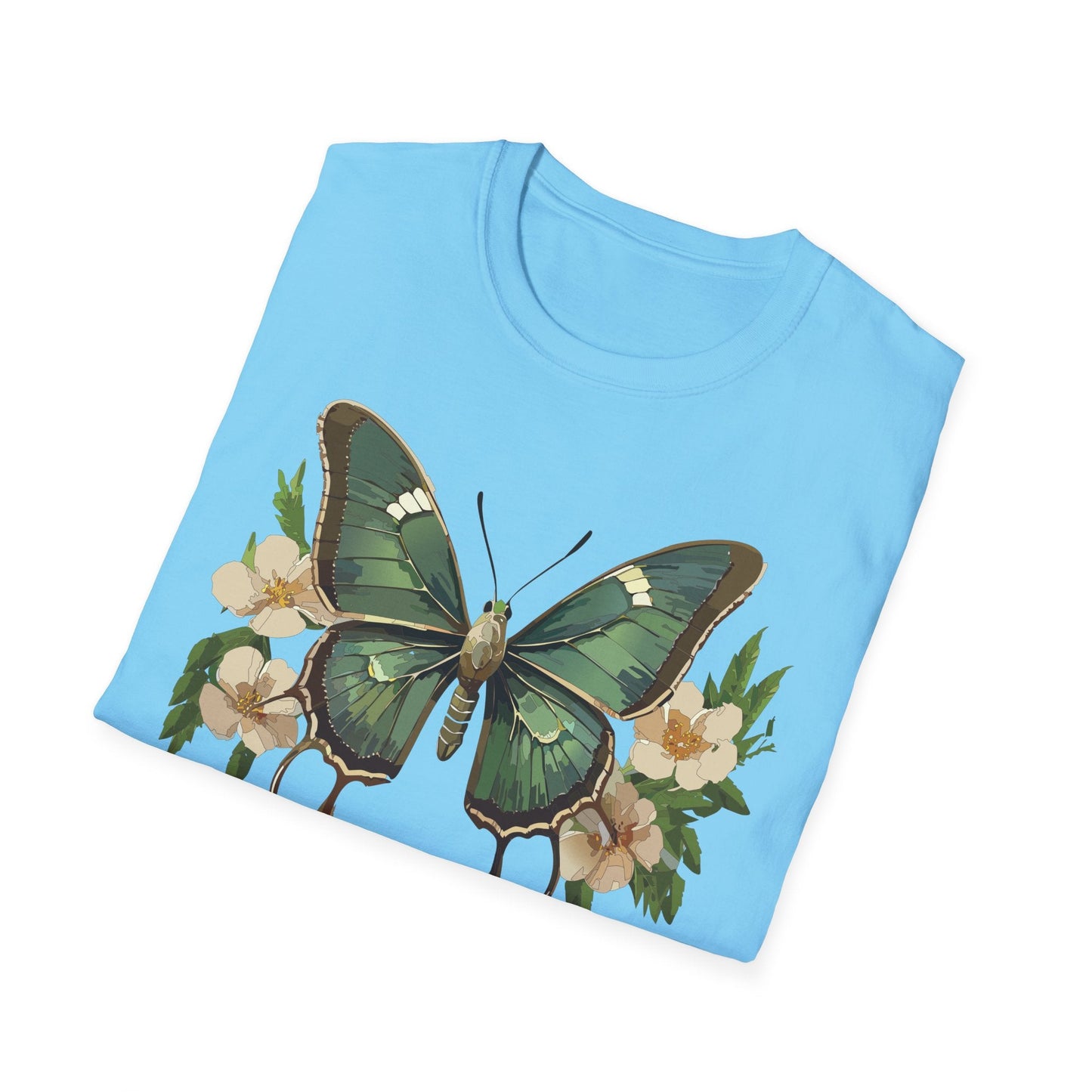Butterfly Shirt Monarch Style Unisex T Shirt Gildan Softstyle 64000 100 Percent Ring Spun Cotton