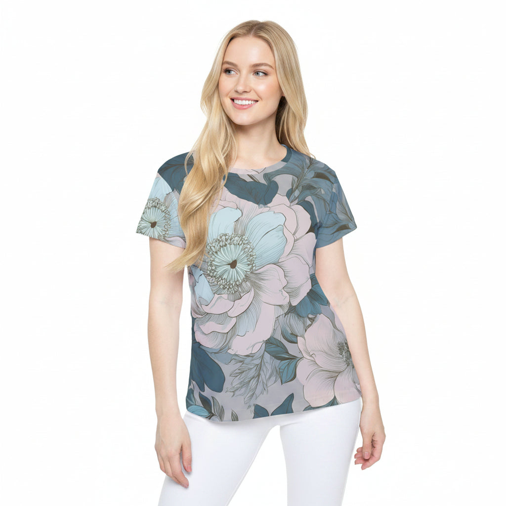 Women Poly Shirt with Floral Print F313