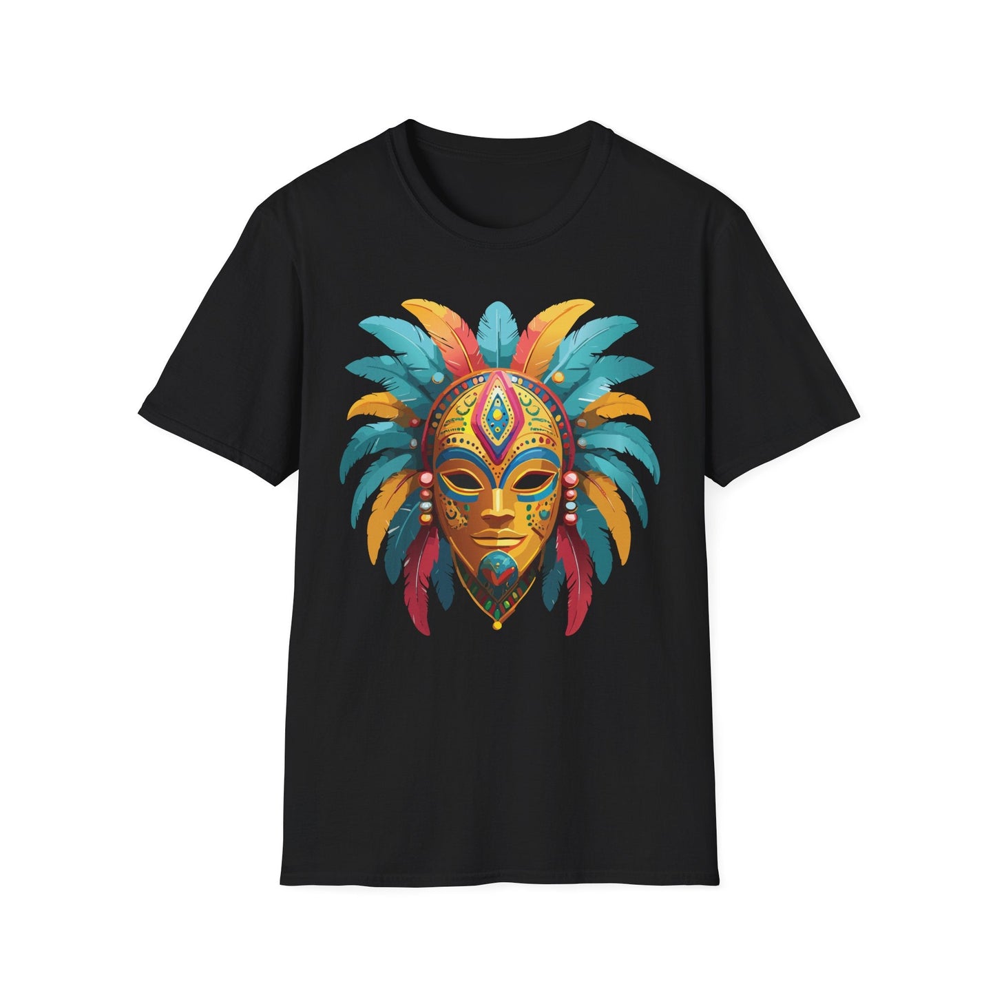 Unisex Mask Tee Shirt Masquerade Design Softstyle Gildan 64000 Comfortable Cotton Tee